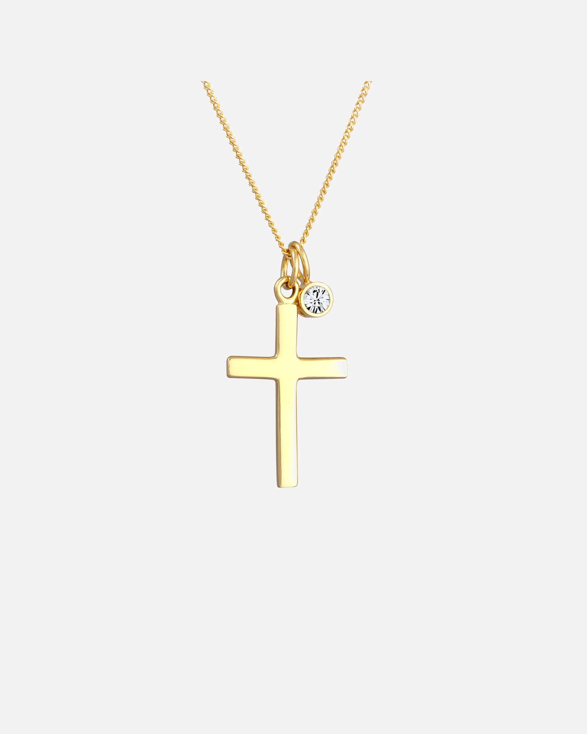 Collana di Femmina Elli Ciondolo croce Religione senza tempo con cristallo in argento sterling 925 goldfarben