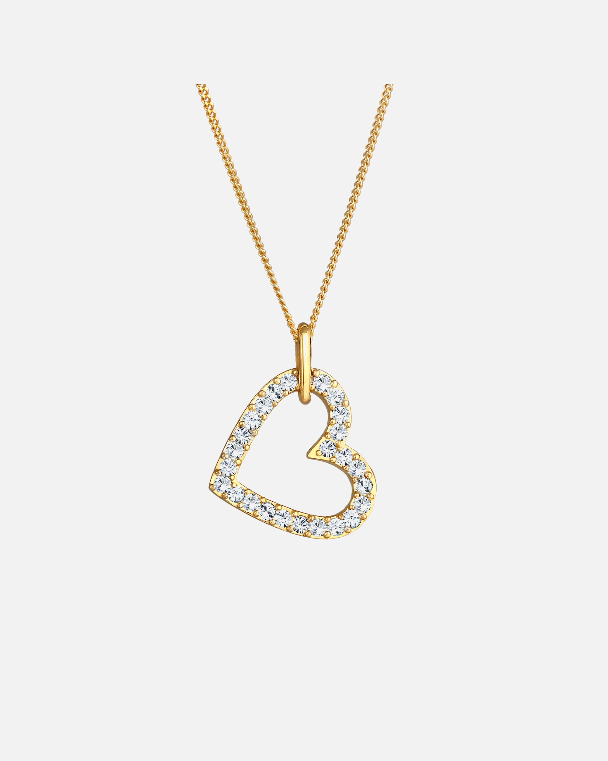 Collana di Femmina Elli Ciondolo a cuore con cristalli in Argento 925 45