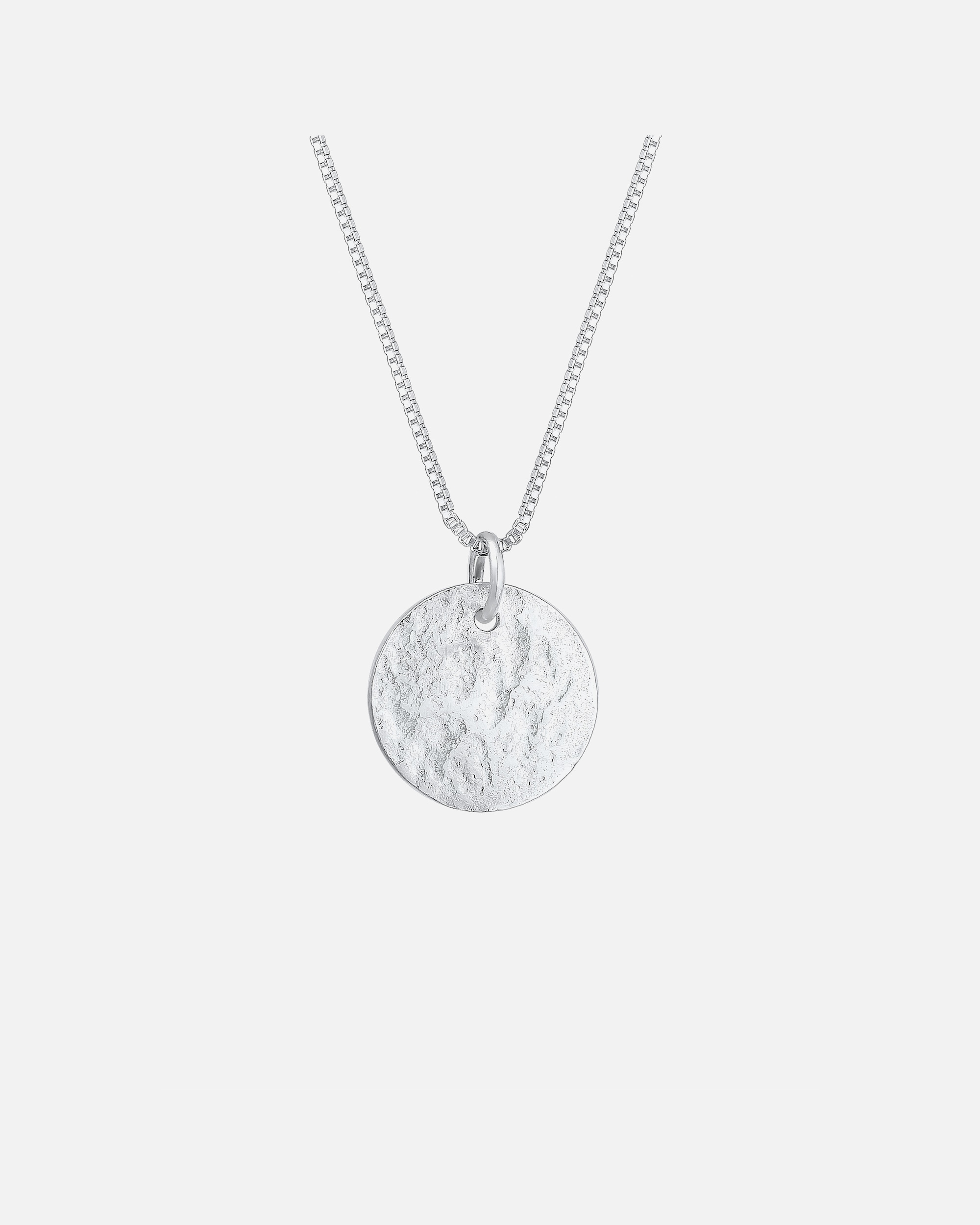 Collana di Femmina Elli Ciondolo Placchetta Martellato in Argento Sterling 925 50