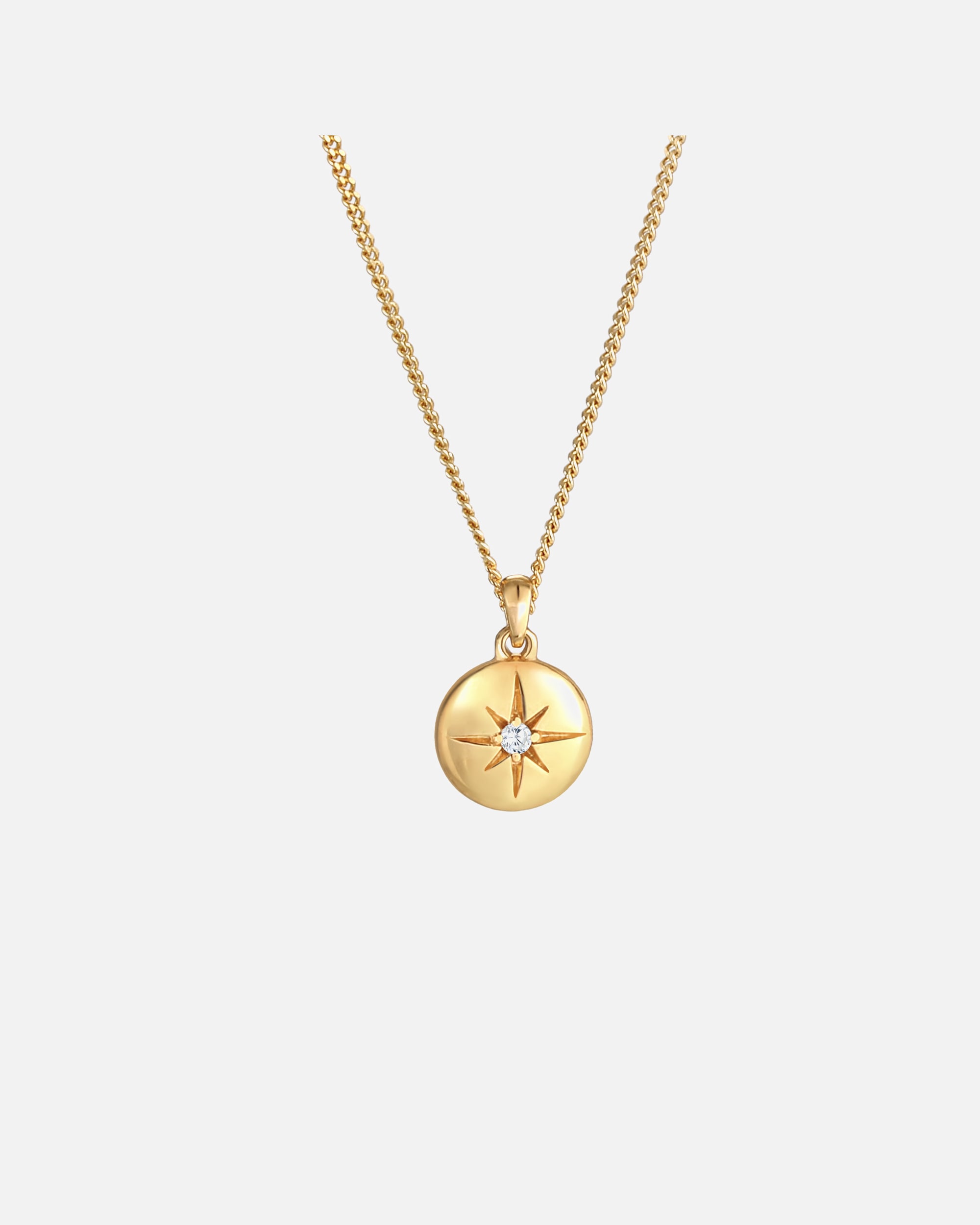 Collana di Femmina Elli Ciondolo Piastra Stella con Cristalli Zirconia in argento sterling 925 goldfarben