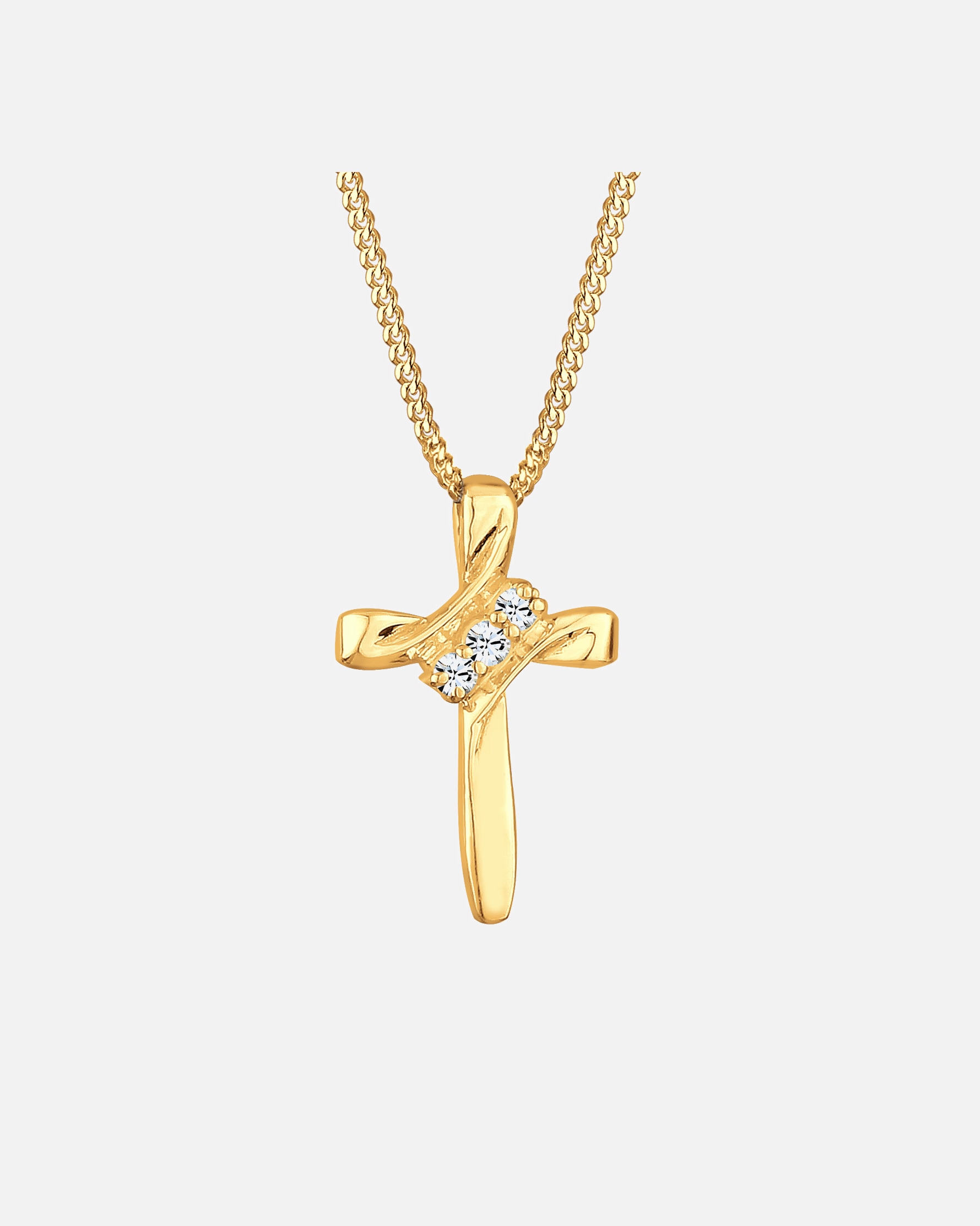 Collana di Femmina Elli Croce Religione con Cristalli in Argento Sterling 925 45