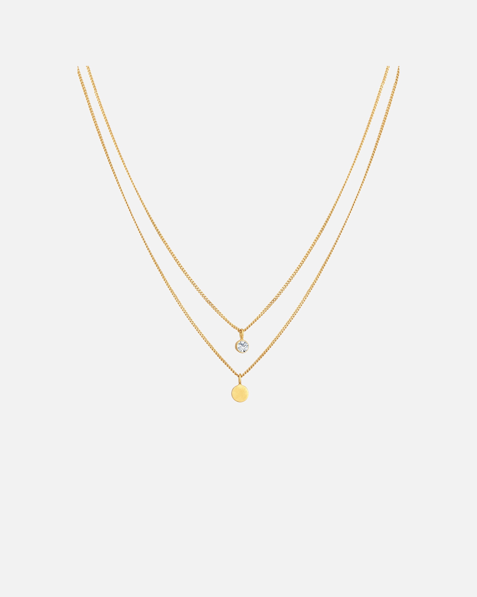 Collana di Femmina Elli Strati di base con cristallo in Argento Sterling 925 40
