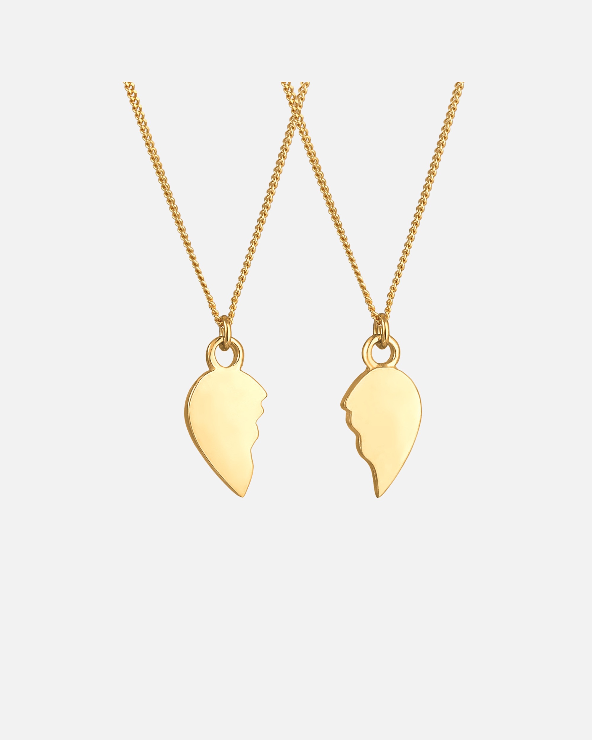 Collana di Femmina Elli Set Cuore Ciondolo Cuore Ciondolo Mezza Fidanzata Partner Bond Amore in argento sterling 925 goldfarben