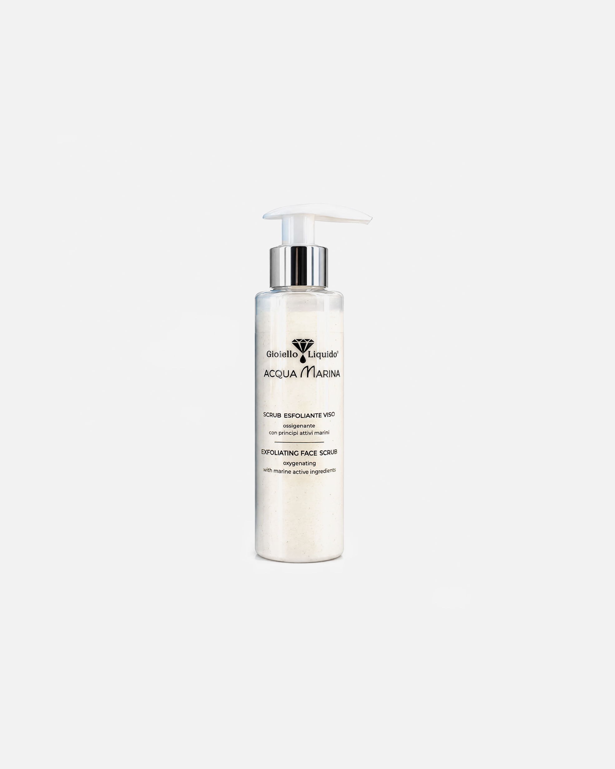 Peeling viso di Unisex Gioiello Liquido Scrub Esfoliante Viso Peeling Idratante "Acqua Marina" 150 ml