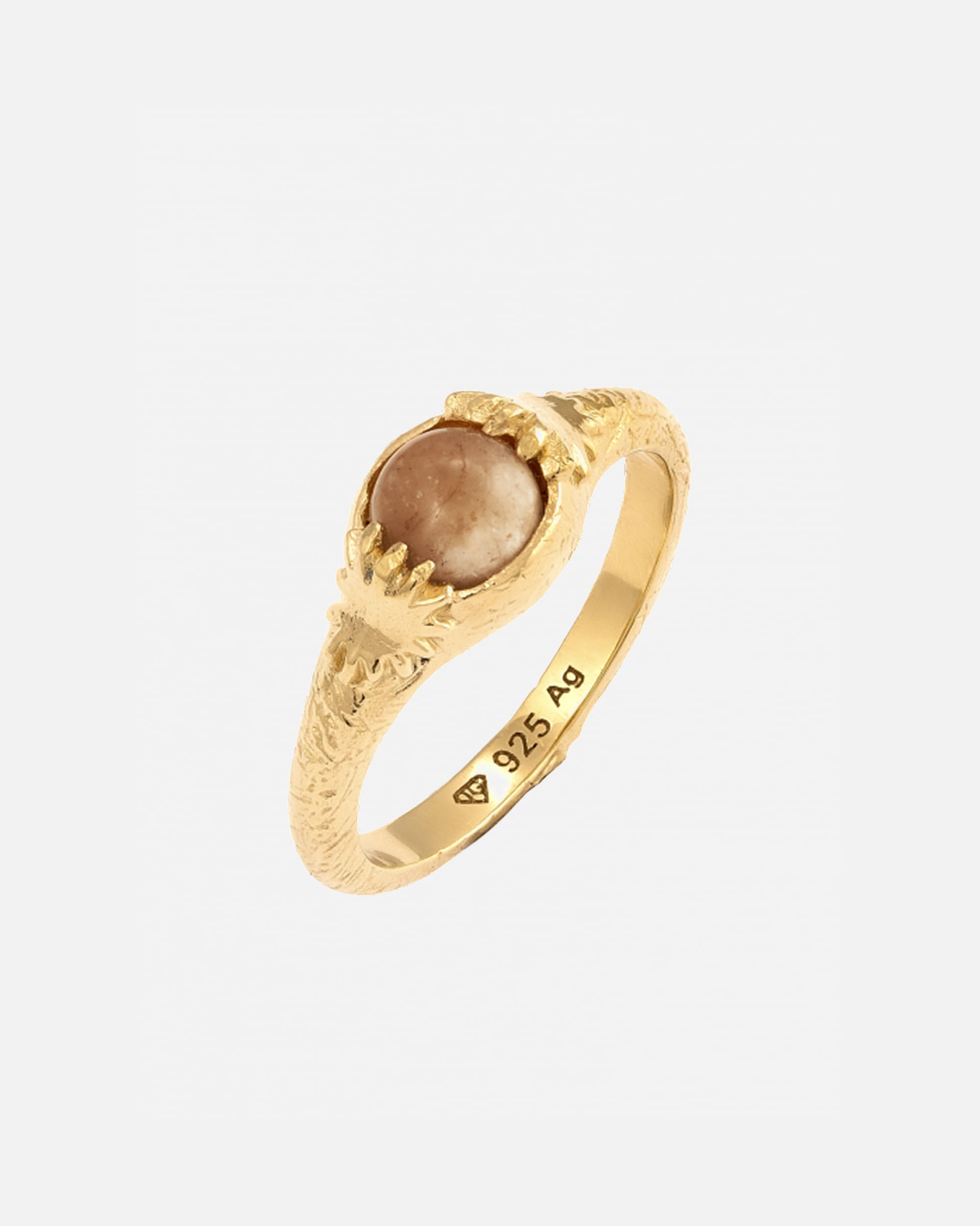 Anello di Femmina Haze & Glory Default Brand Line Anello Sun Stone Arancione 925 Sterling Silver 56