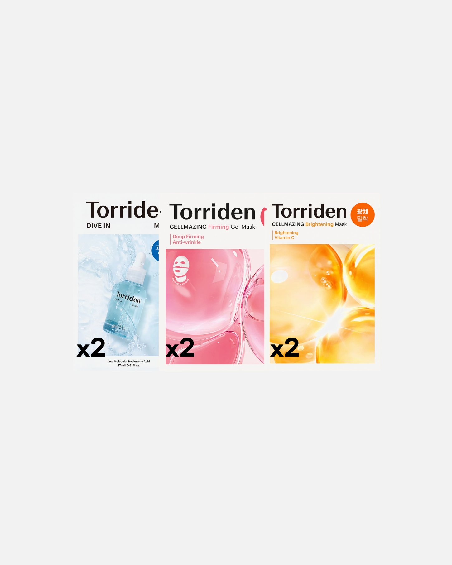 Set cura del viso di Unisex Torriden 3-Step Skin Boost Kit 1 pezzo