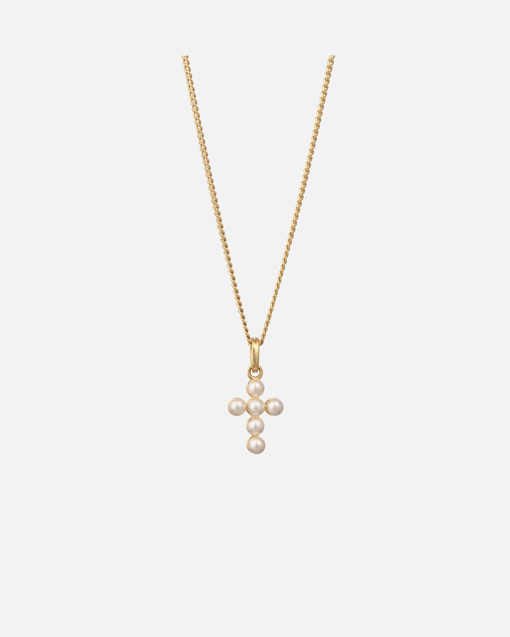 Collana di Femmina Elli Collana con pendente Croce, mit Perlen von Swarovski®, 925 Sterling Silver goldfarben