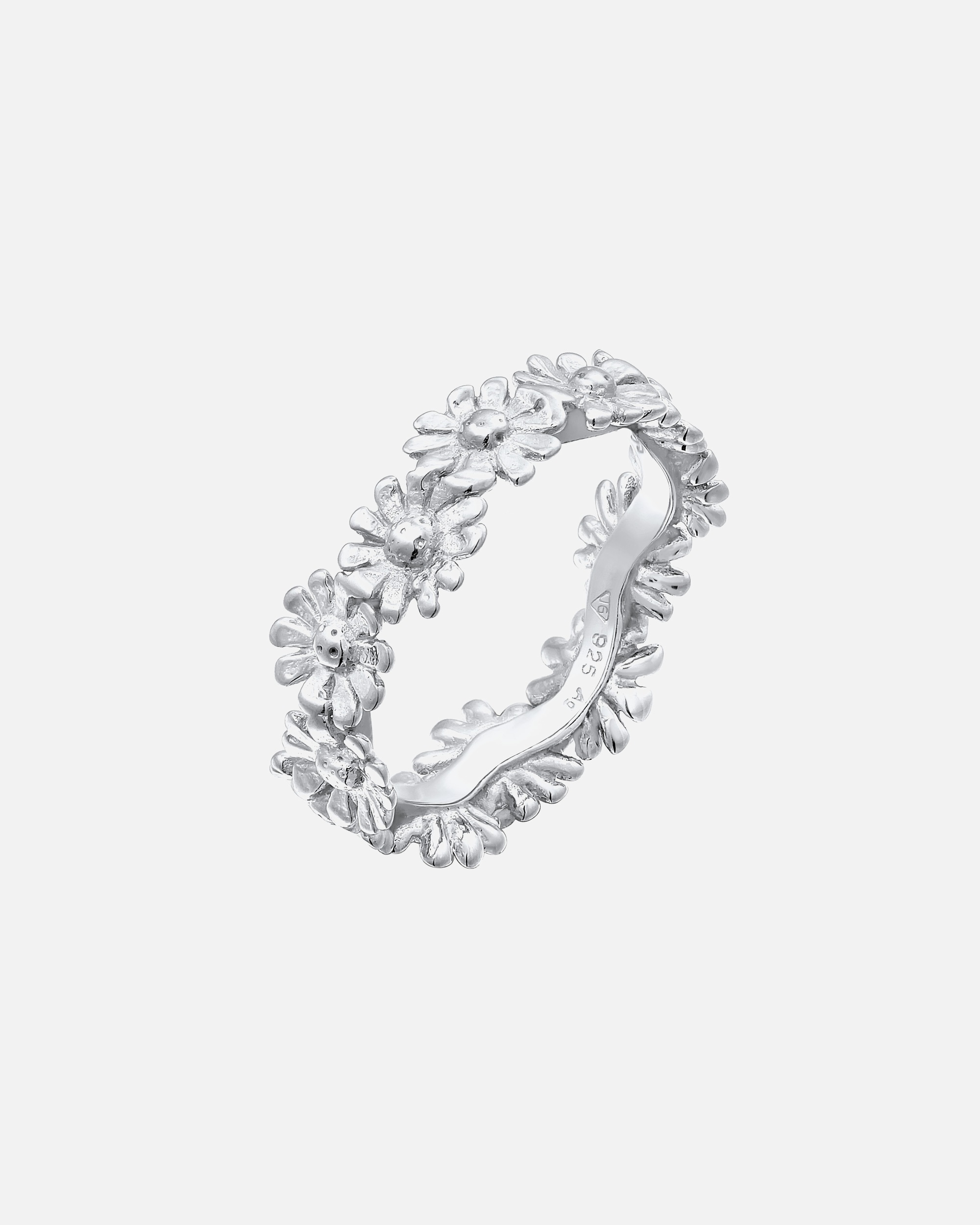 Anello di Femmina Elli Banda Fiore Look Boho Tendenza in Argento Sterling 925 58