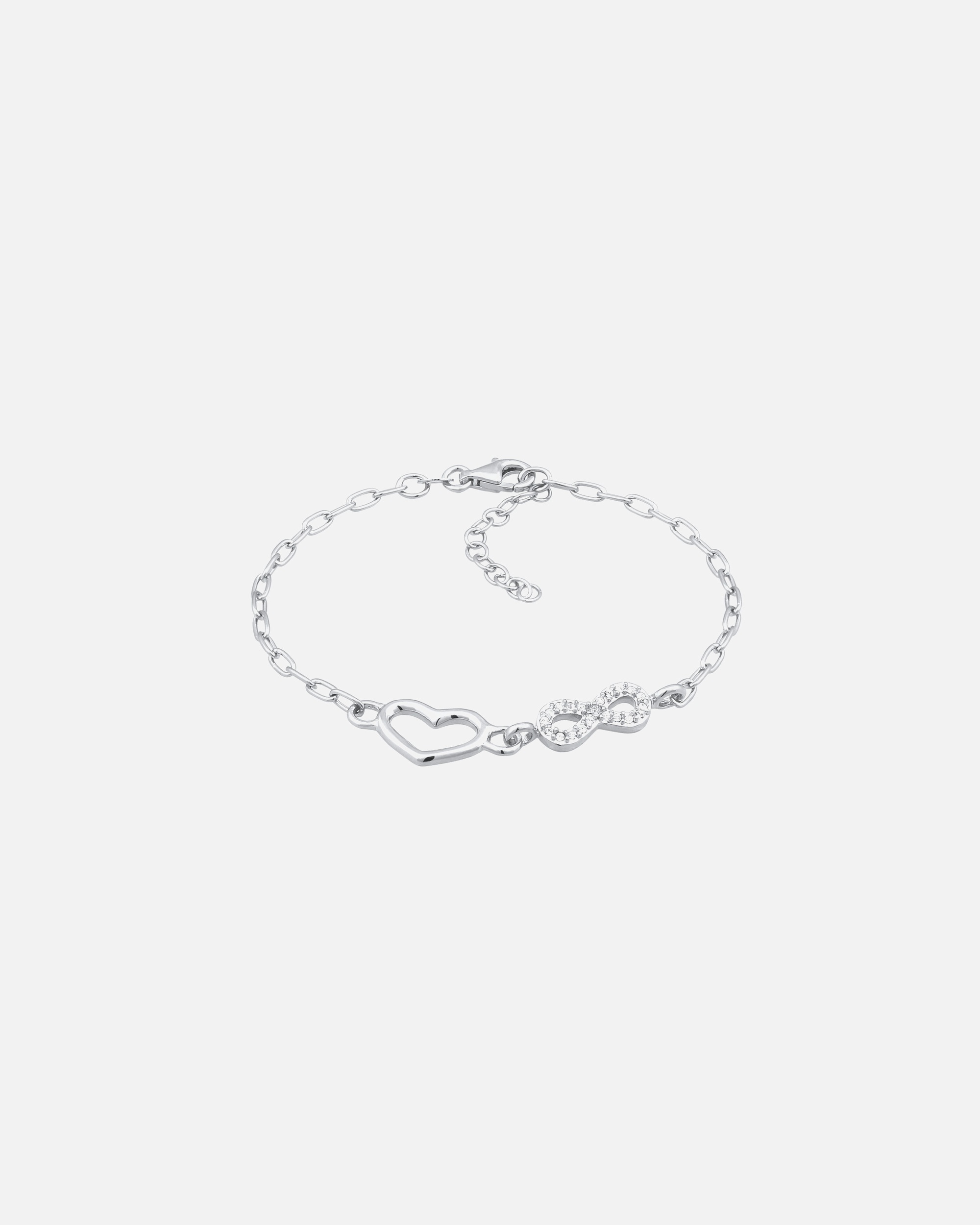 Braccialetto di Femmina Elli Bracciale senza pietra Cuore Cristalli di vetro Bianco 925 Sterling Silver silberfarben