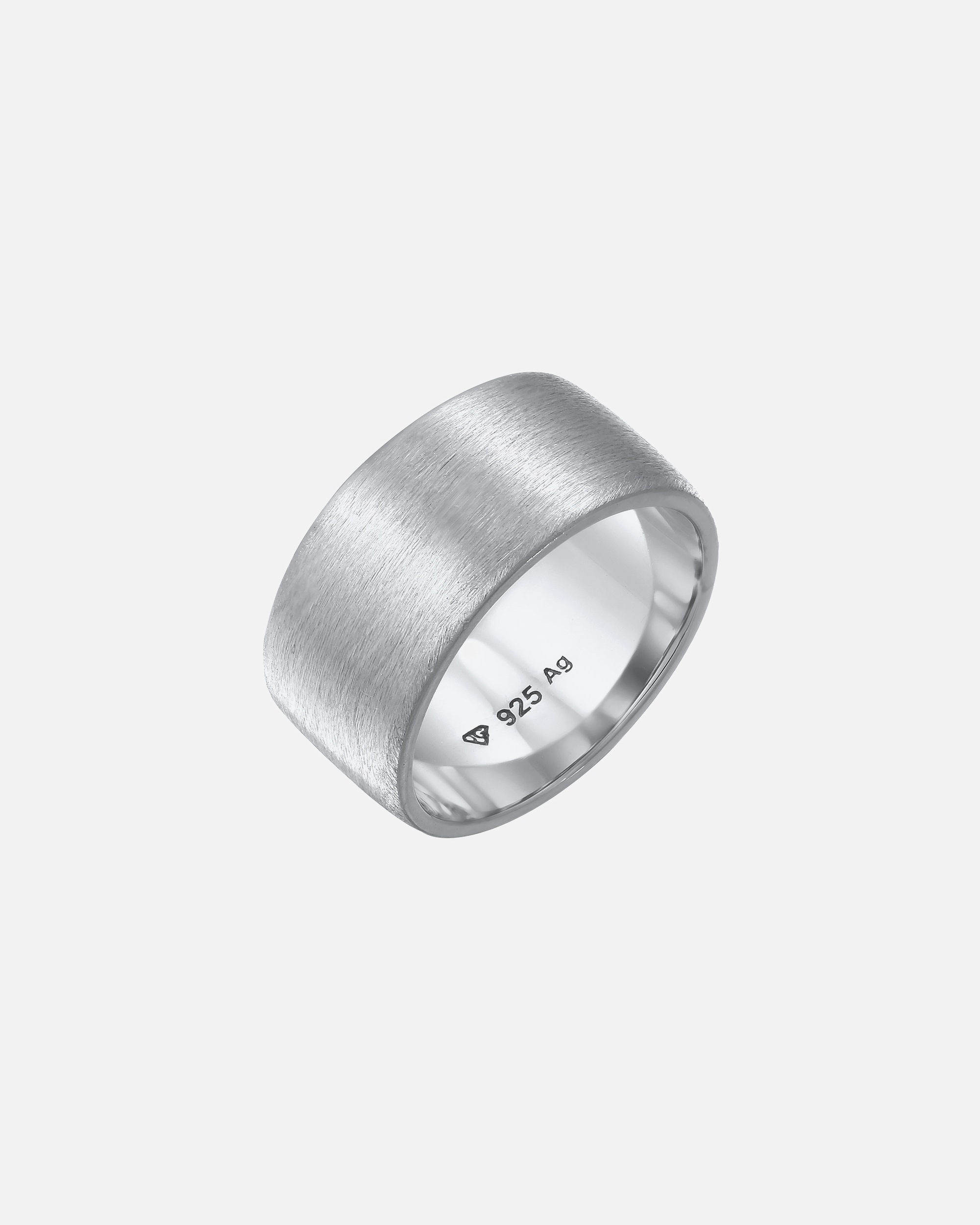 Anello di Femmina Elli Banda Larga Smorto Spazzolato di Base in Argento Sterling 925 52