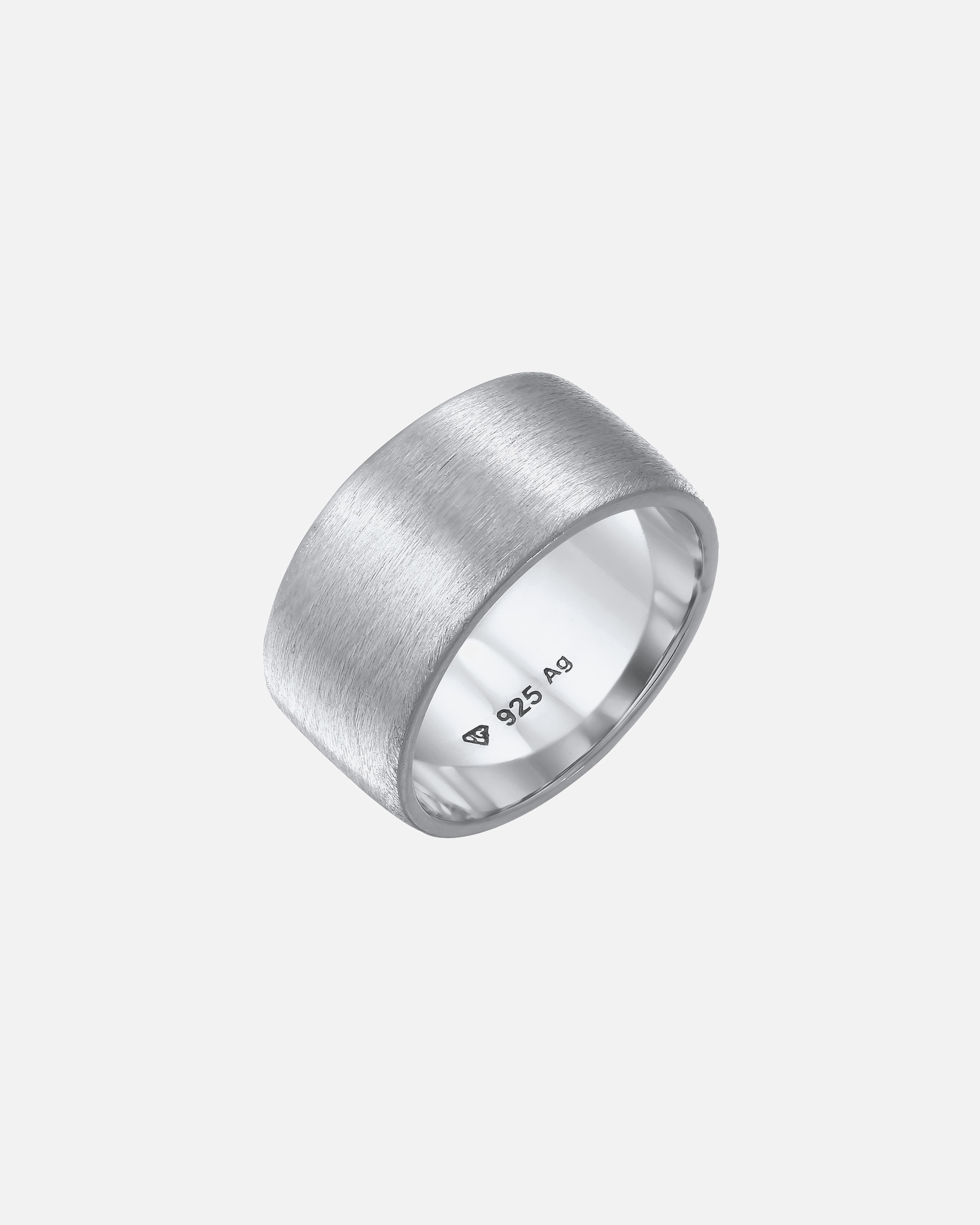 Anello di Femmina Elli Banda Larga Smorto Spazzolato di Base in Argento Sterling 925 58