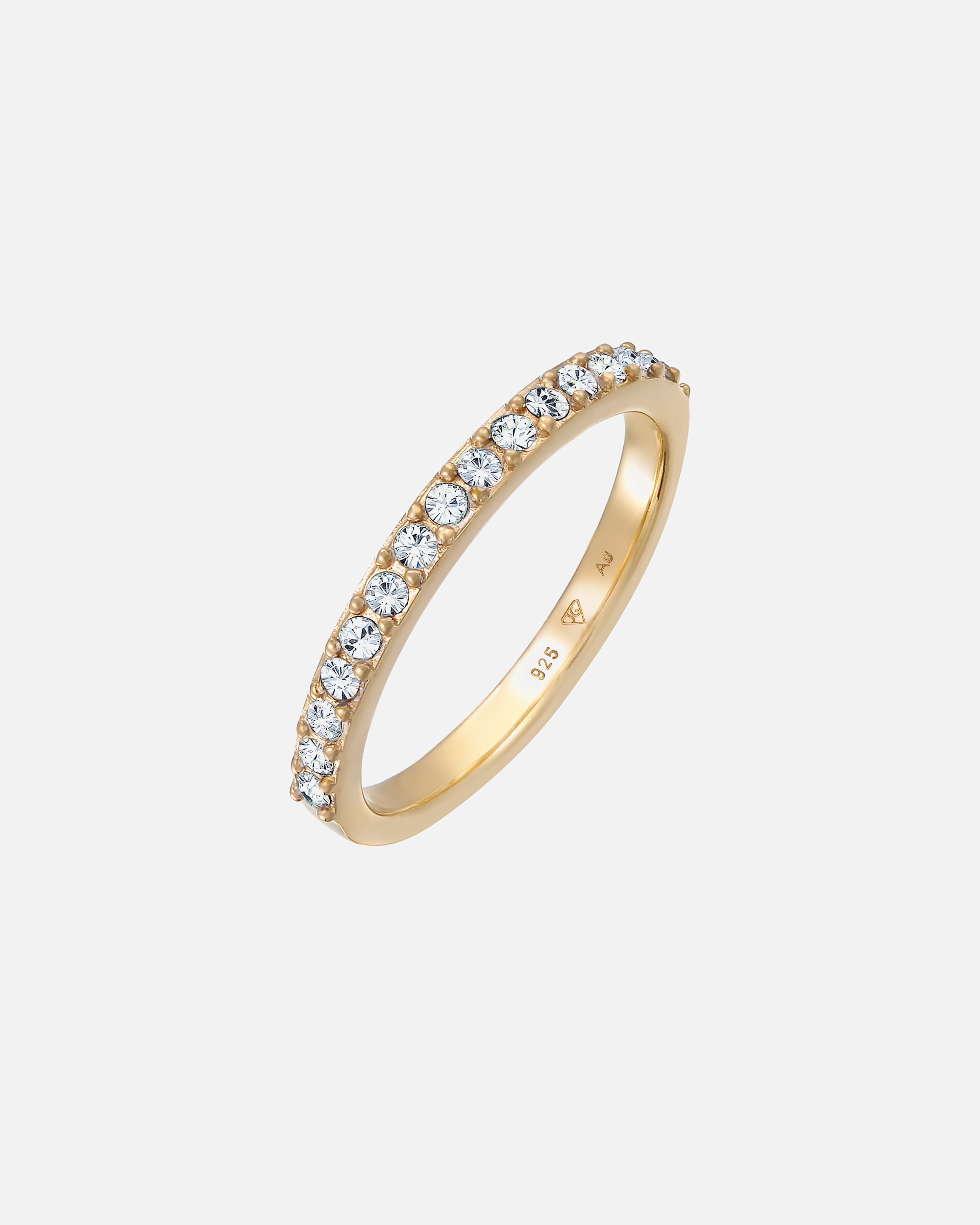 Anello di Femmina Elli Banda Memoire Elegante con cristalli in Argento Sterling 925 52
