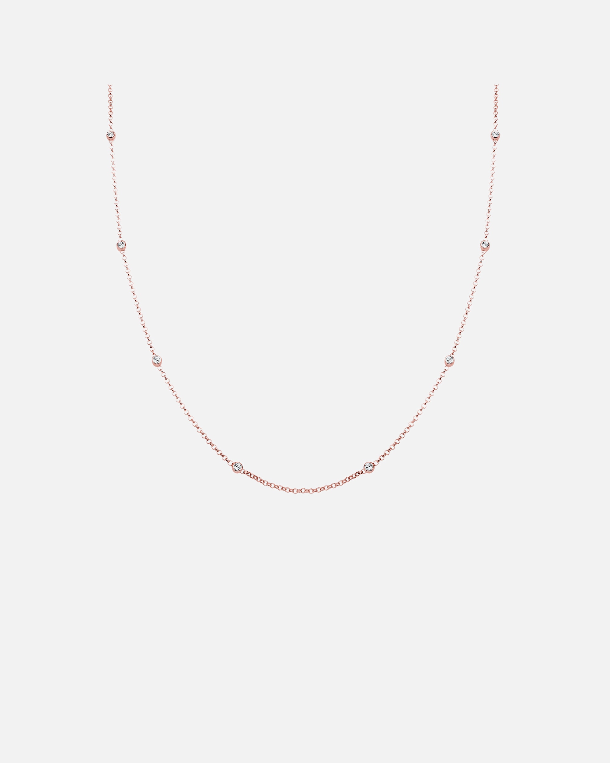 Collana di Femmina Elli Solitario con Cristalli in Argento Sterling 925 45