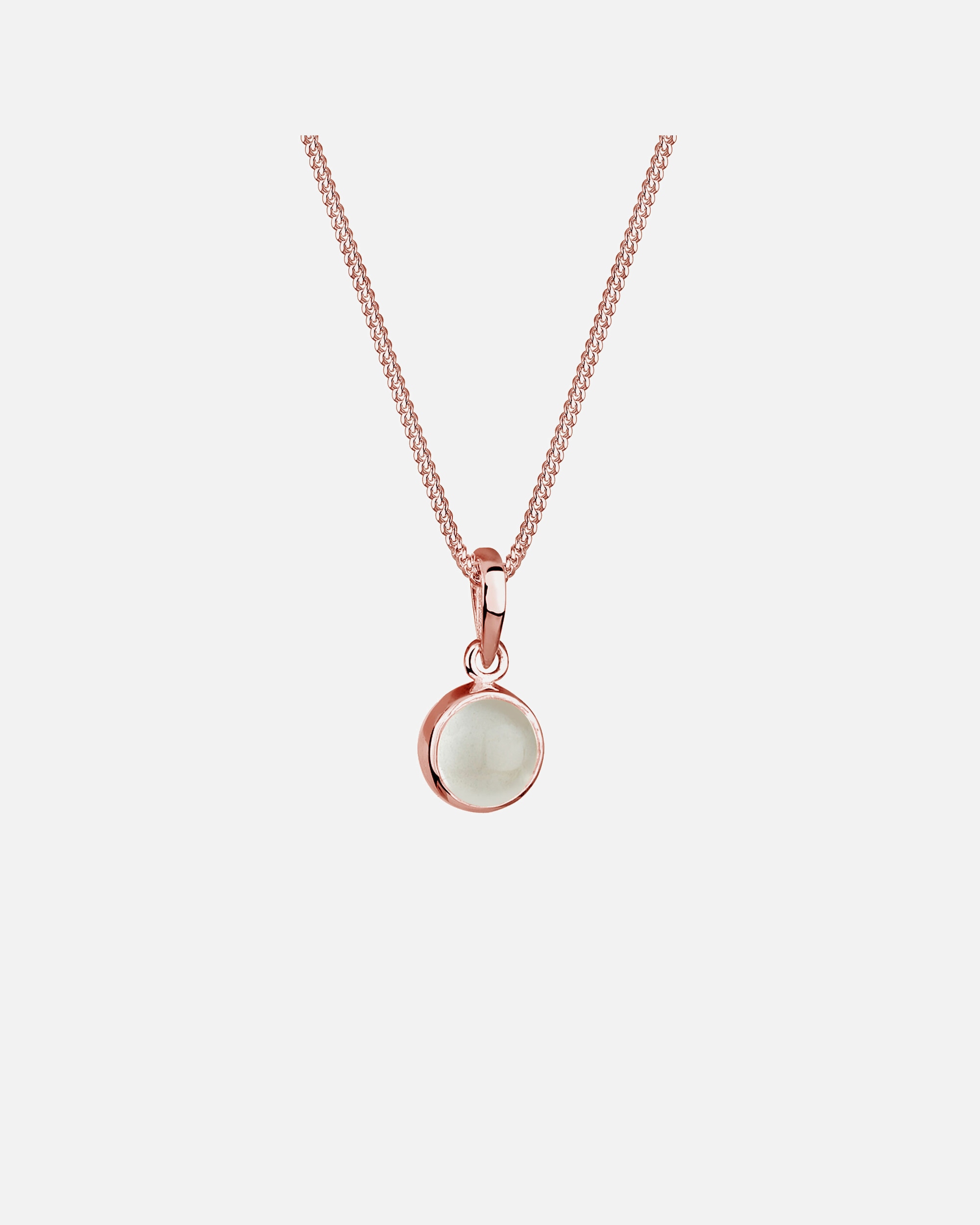 Collana di Femmina Elli Ciondolo Rotondo con Pietra di Luna in Argento Sterling 925 45