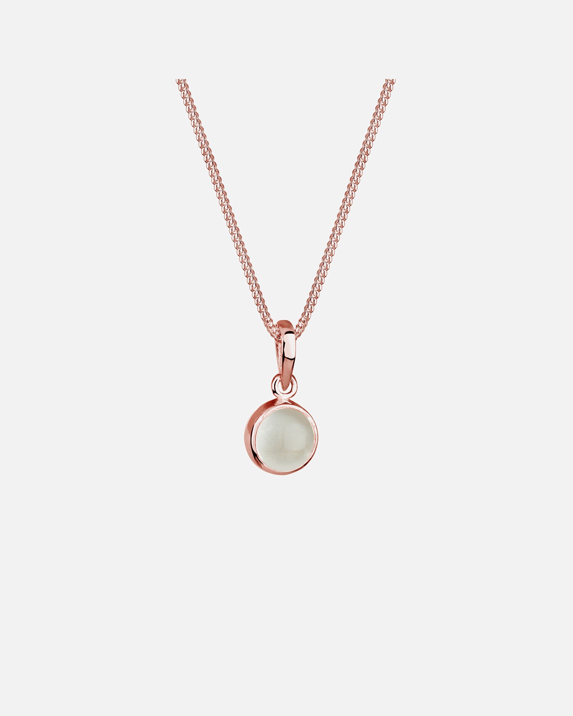 Collana di Femmina Elli Ciondolo Rotondo con Pietra di Luna in Argento Sterling 925 55