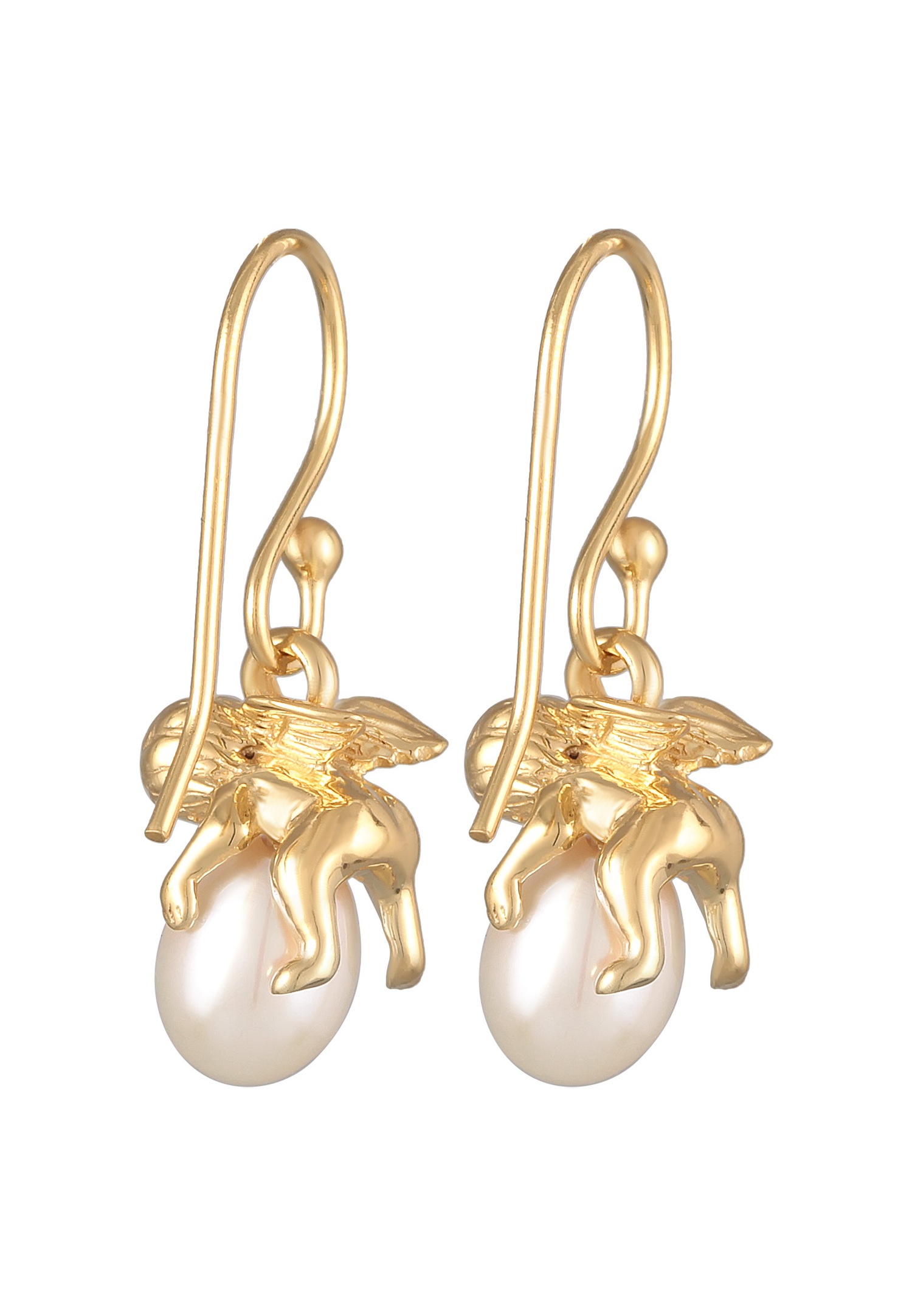 NKlaus Orecchini A Perno Angelo Custode Con Cuore - Argento 925 Rodiato, 9x6 Mm - Regalo Significativo