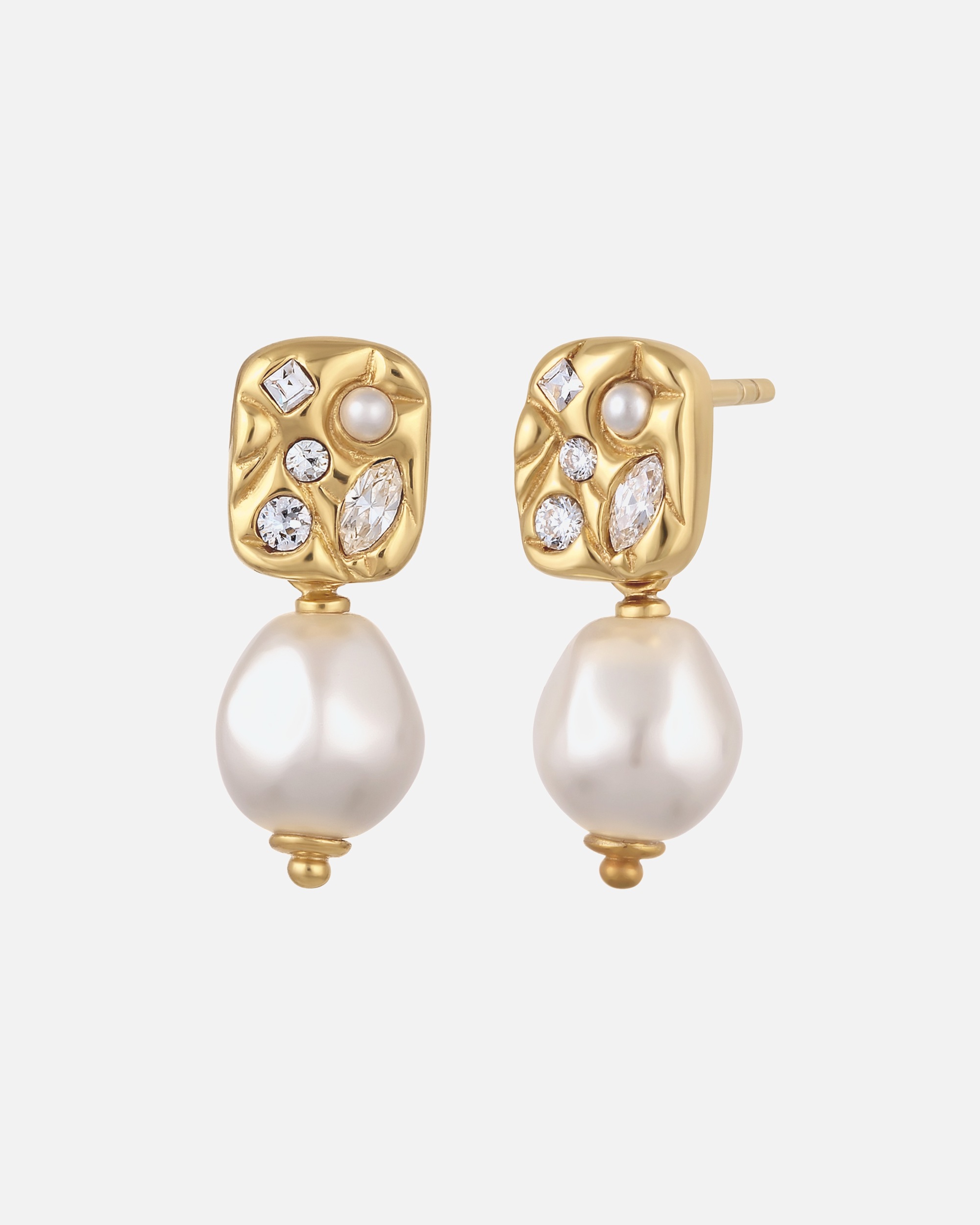 Orecchini di Femmina Elli Orecchini Platelet mit Perlen von Swarovski® 925 Sterling Silver goldfarben