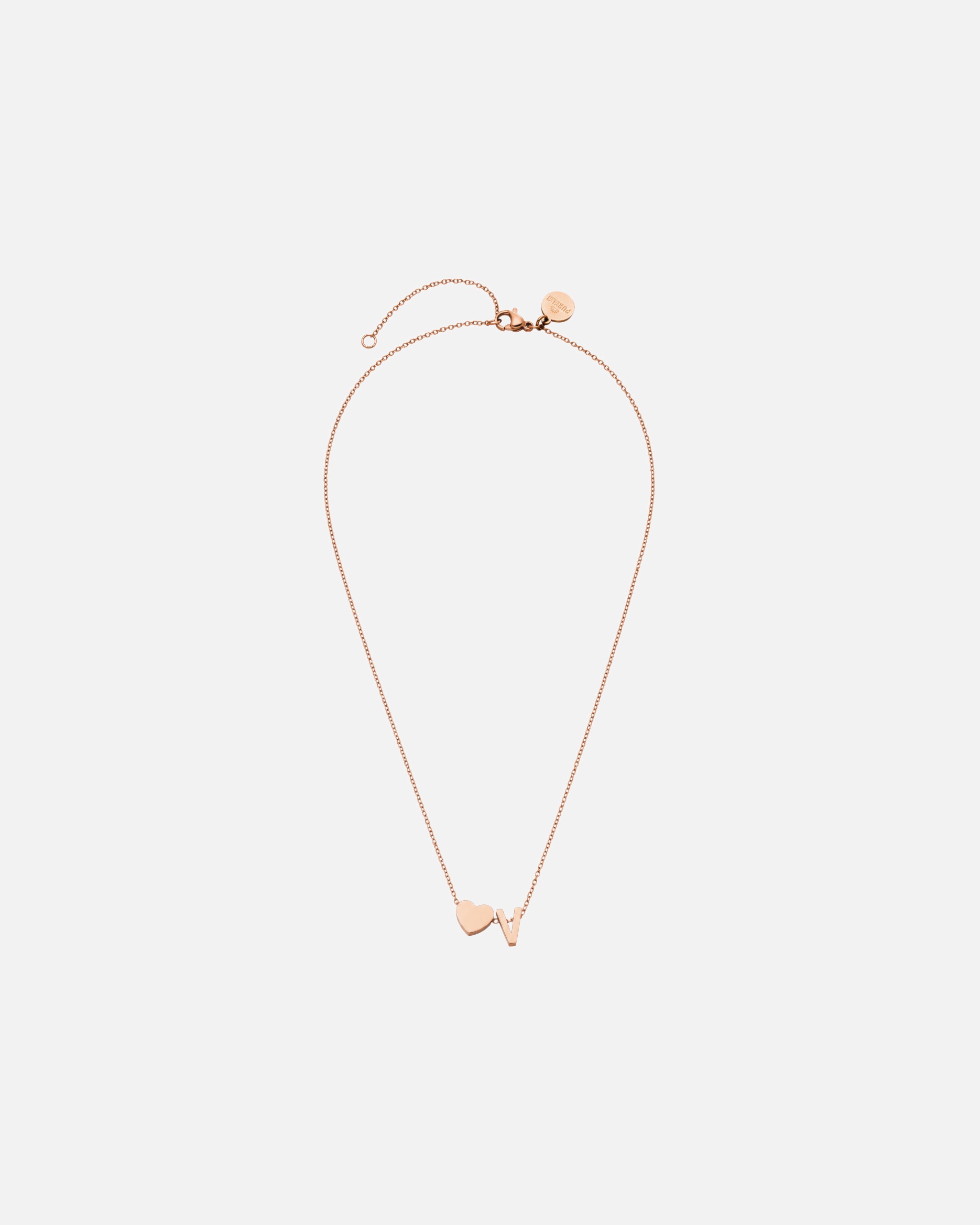 Collana di Unisex Purelei Letter Heart V Collana 100% acciaio inossidabile Oro