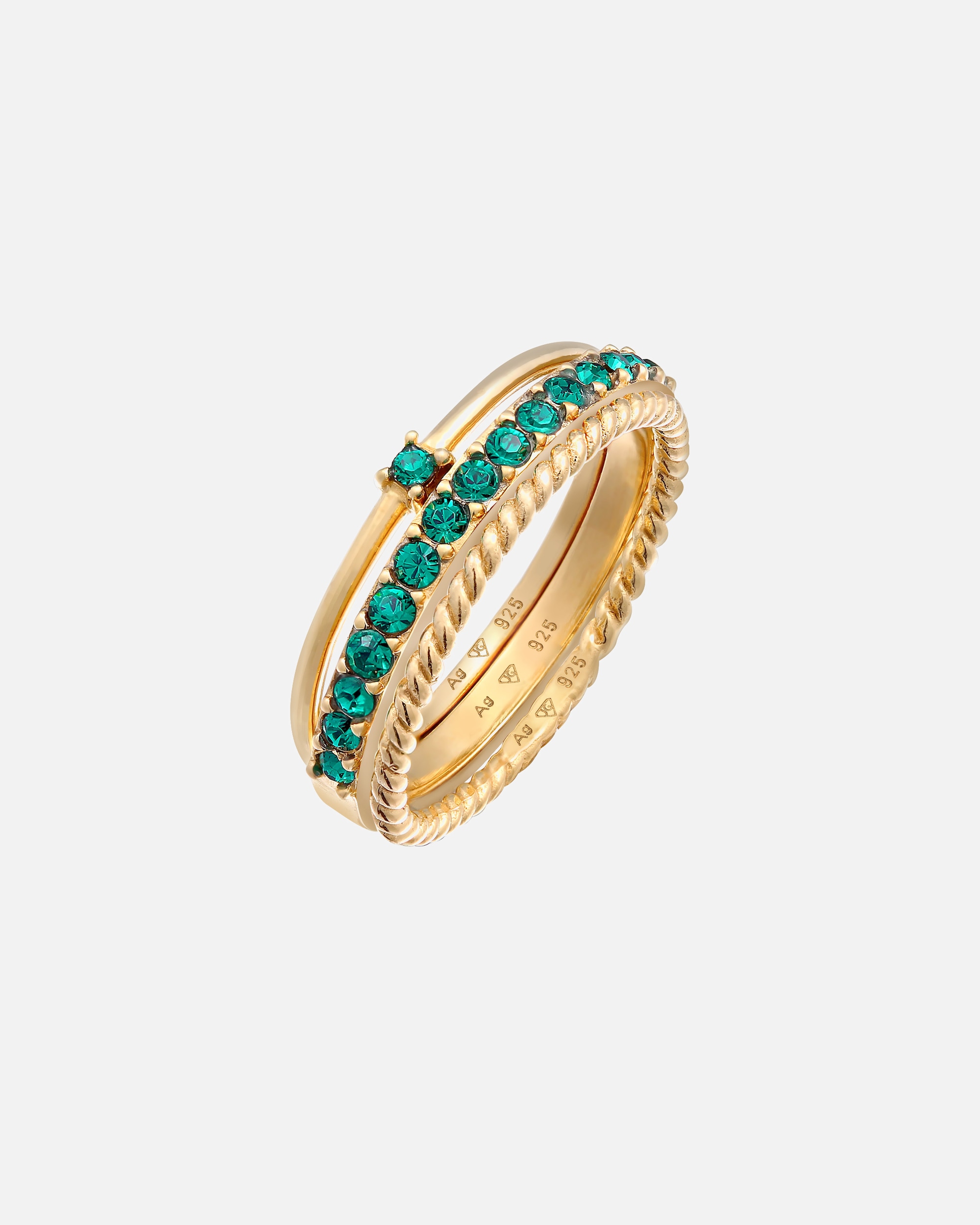 Anello di Femmina Elli Elegante anello avvolgente con cristalli in argento 925 56