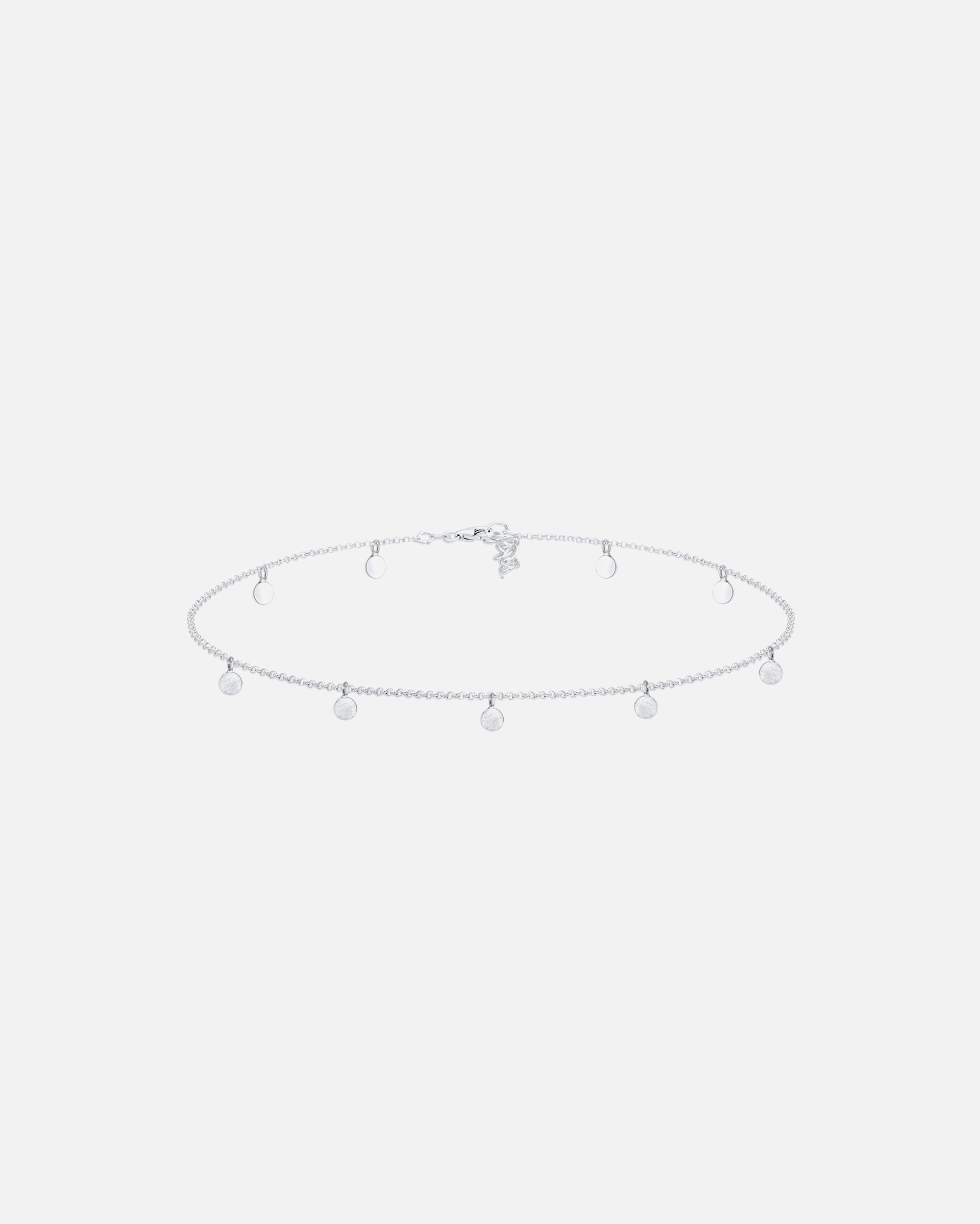 Collana di Femmina Elli Girocollo Geo Cerchio di Base Smorto Moneta in Argento Sterling 925 36