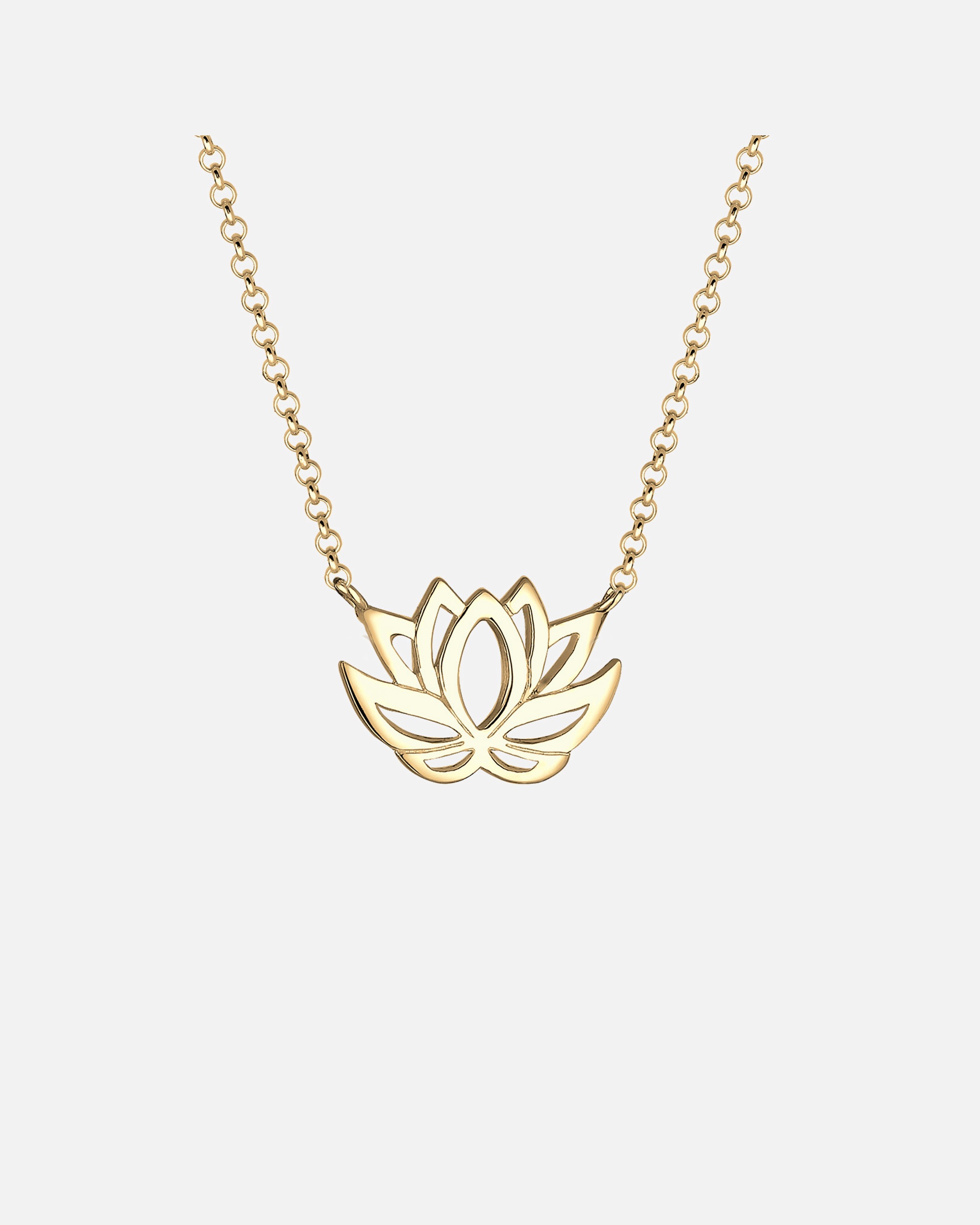 Collana di Femmina Ciondolo Fiore di Loto in Argento Sterling 925 goldfarben