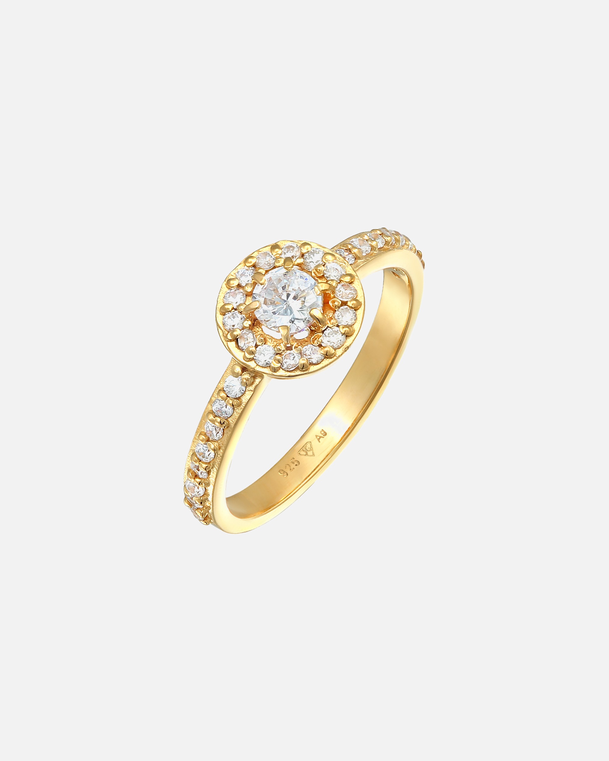 Anello di Femmina Elli Anello di fidanzamento classico con cristalli zirconia in Argento Sterling 925 54