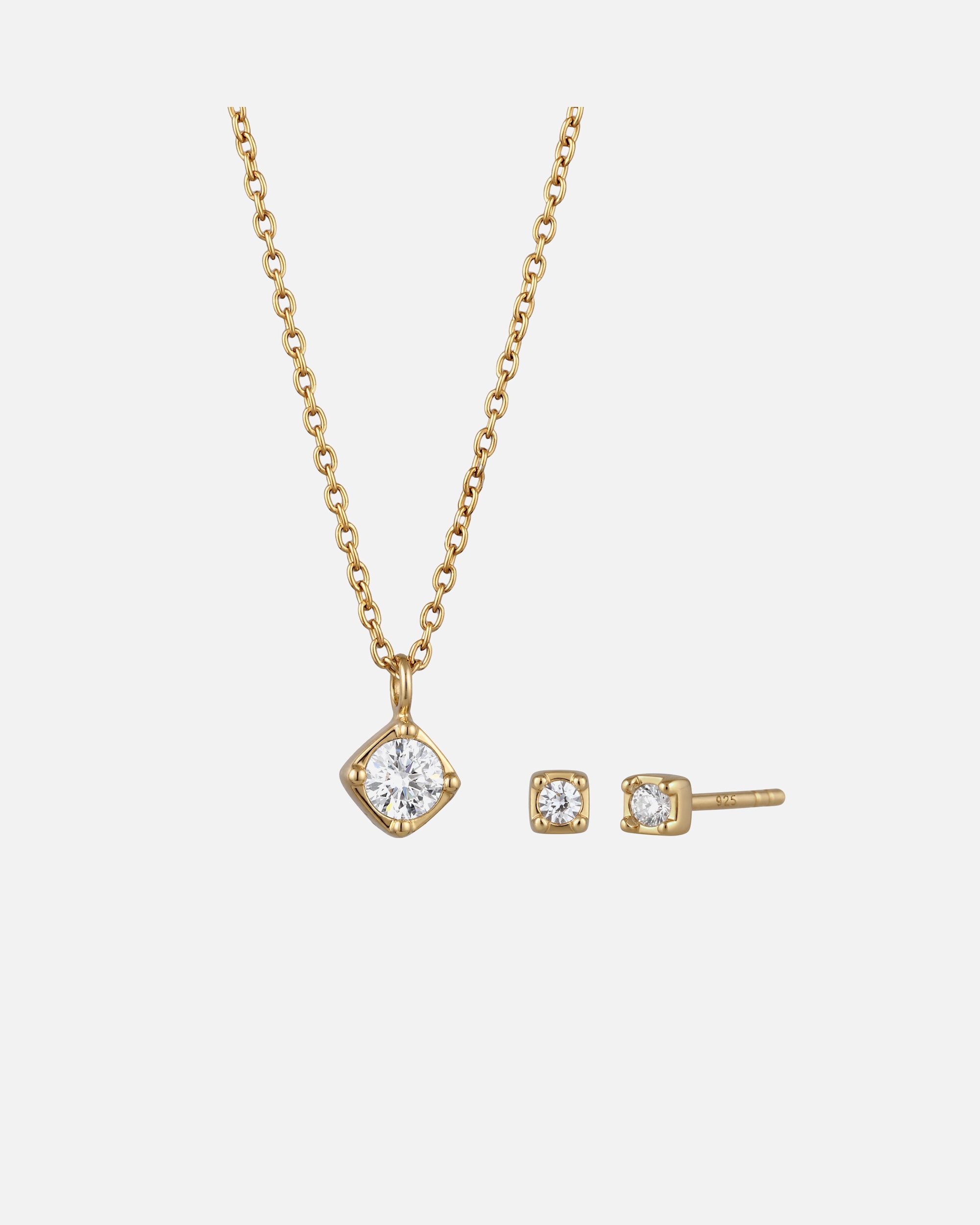 Set Gioielli di Femmina Elli Set con pietre Swarovski Crystals Bianco 925 Sterling Silver golfarben