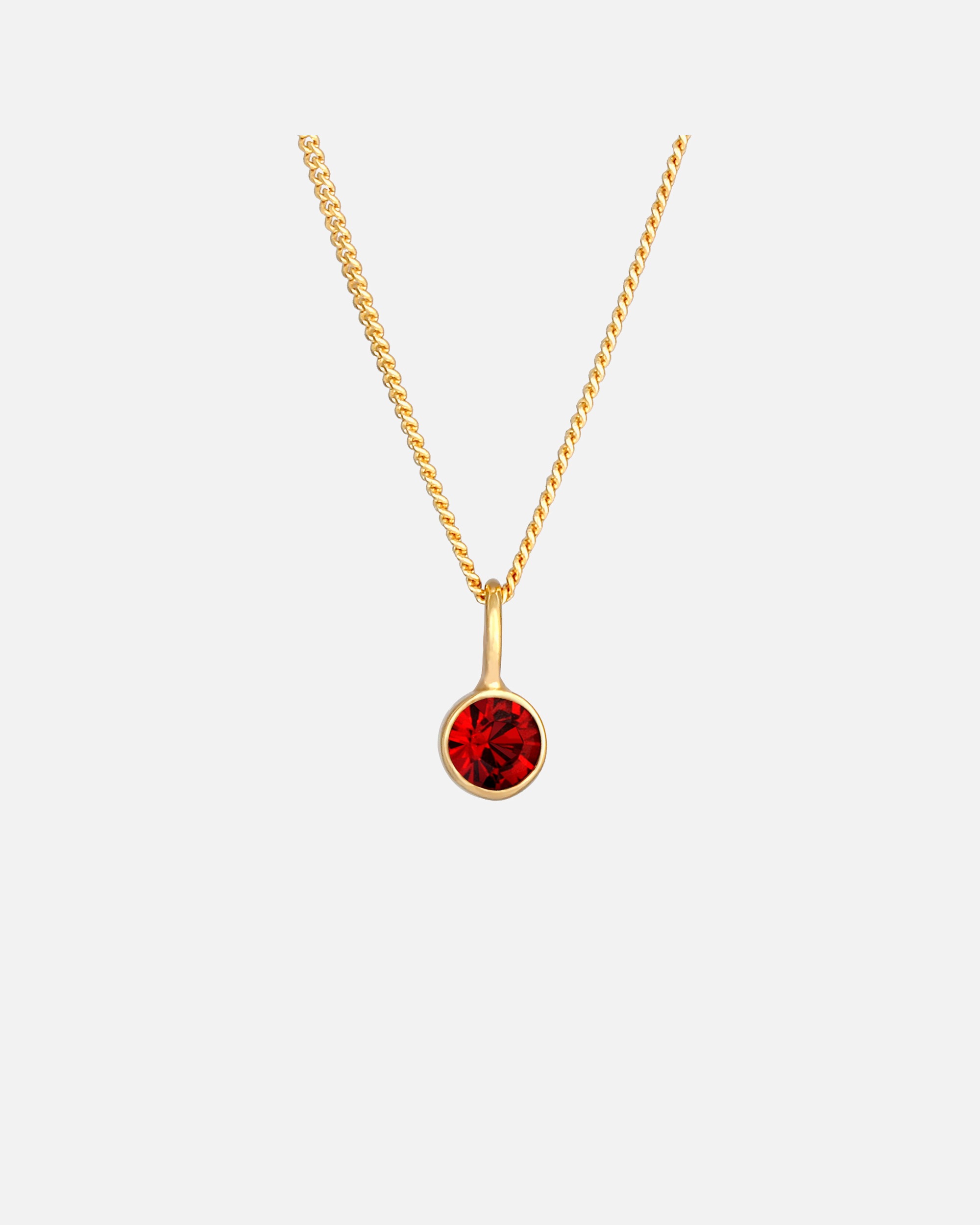 Collana di Femmina Elli Pendente con solitario tondo rosso con cristallo in Argento Sterling 925 45