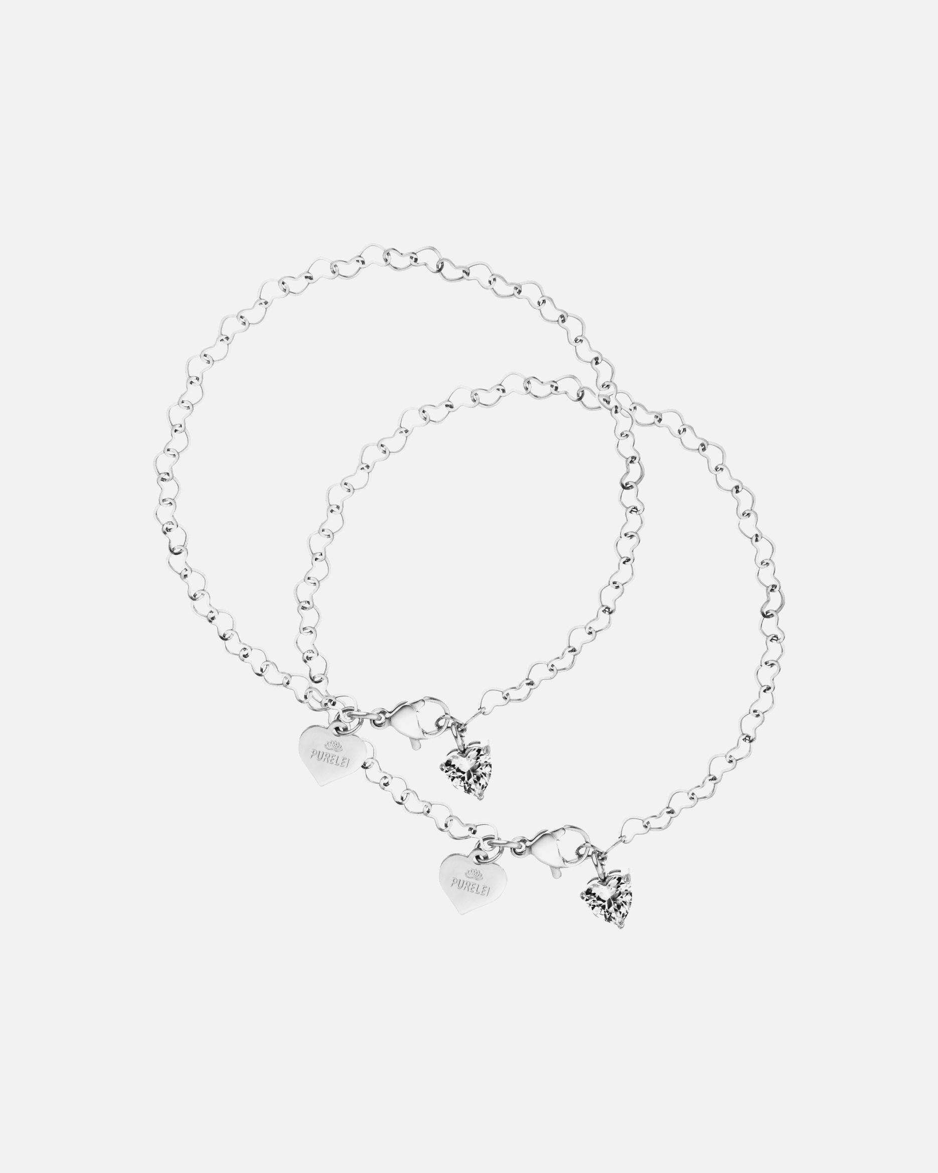 Set Gioielli di Unisex Purelei Endless Love Bracciales 100% acciaio inossidabile Argento