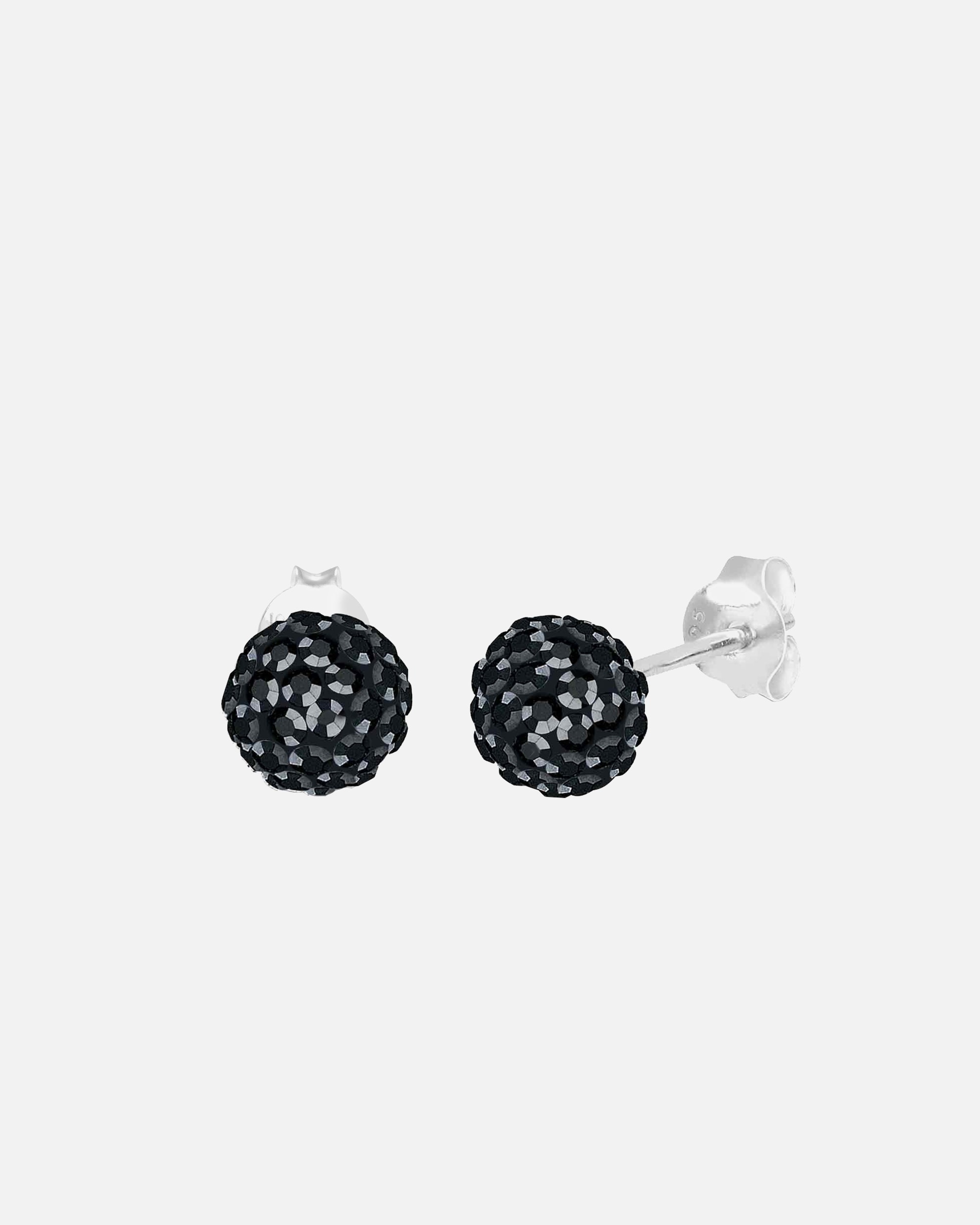Orecchini di Femmina Elli Orecchini a Perno Sfera Elegante con Cristalli in Argento Sterling 925 Nero