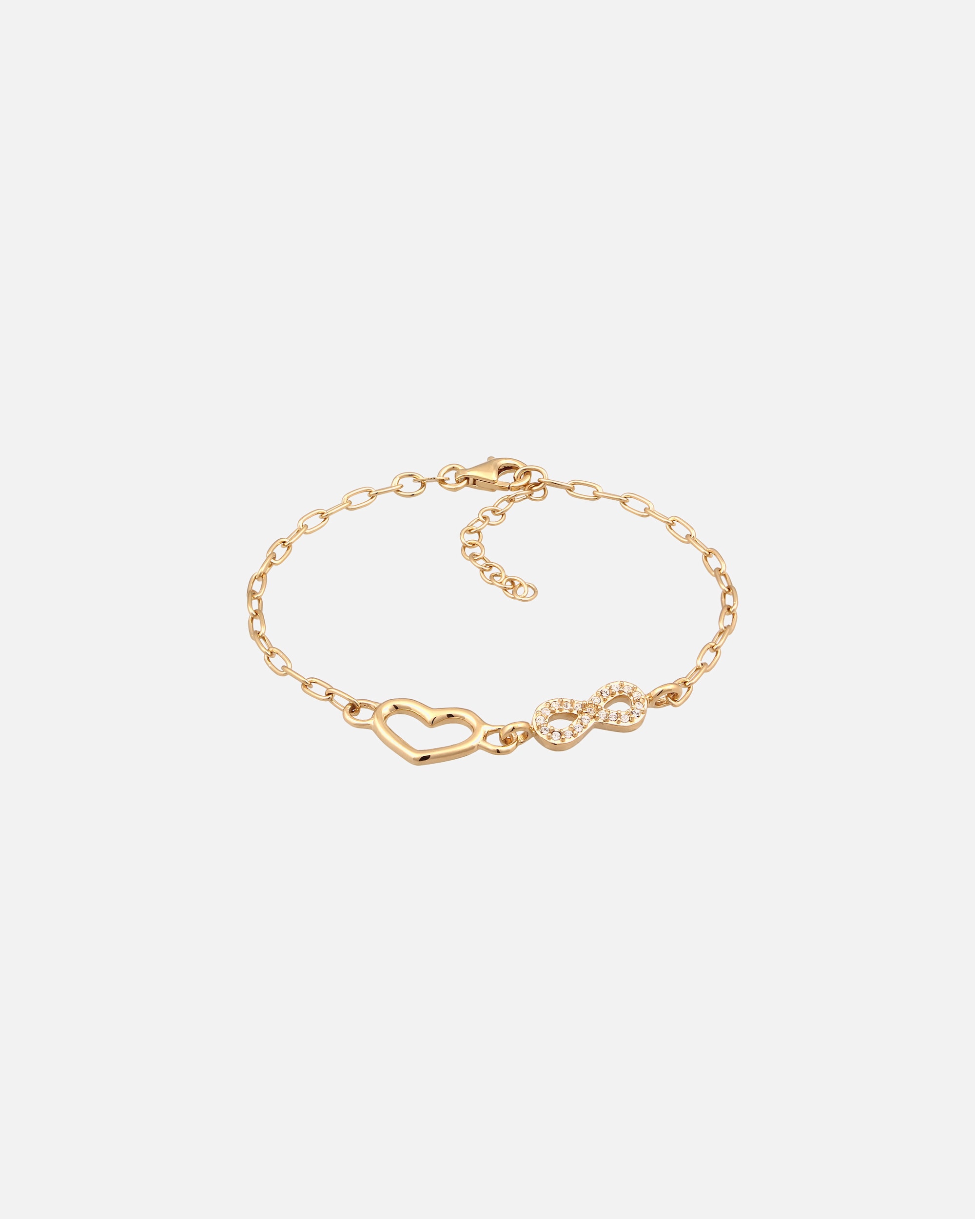 Braccialetto di Femmina Elli Bracciale senza pietra Cuore Cristalli di vetro Bianco 925 Sterling Silver goldfarben