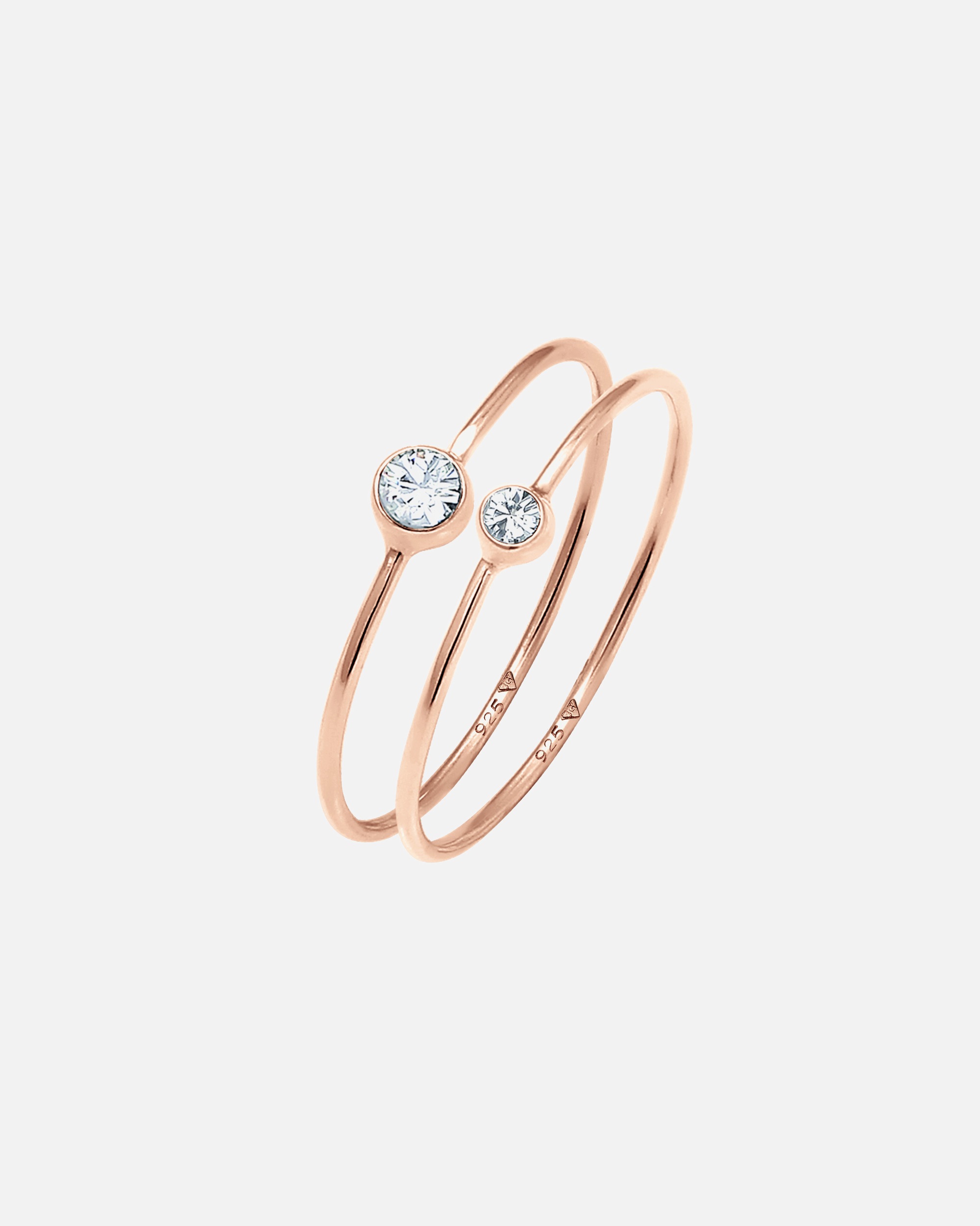 Anello di Femmina Elli Set Elegante di Base con Cristalli in Argento Sterling 925 48
