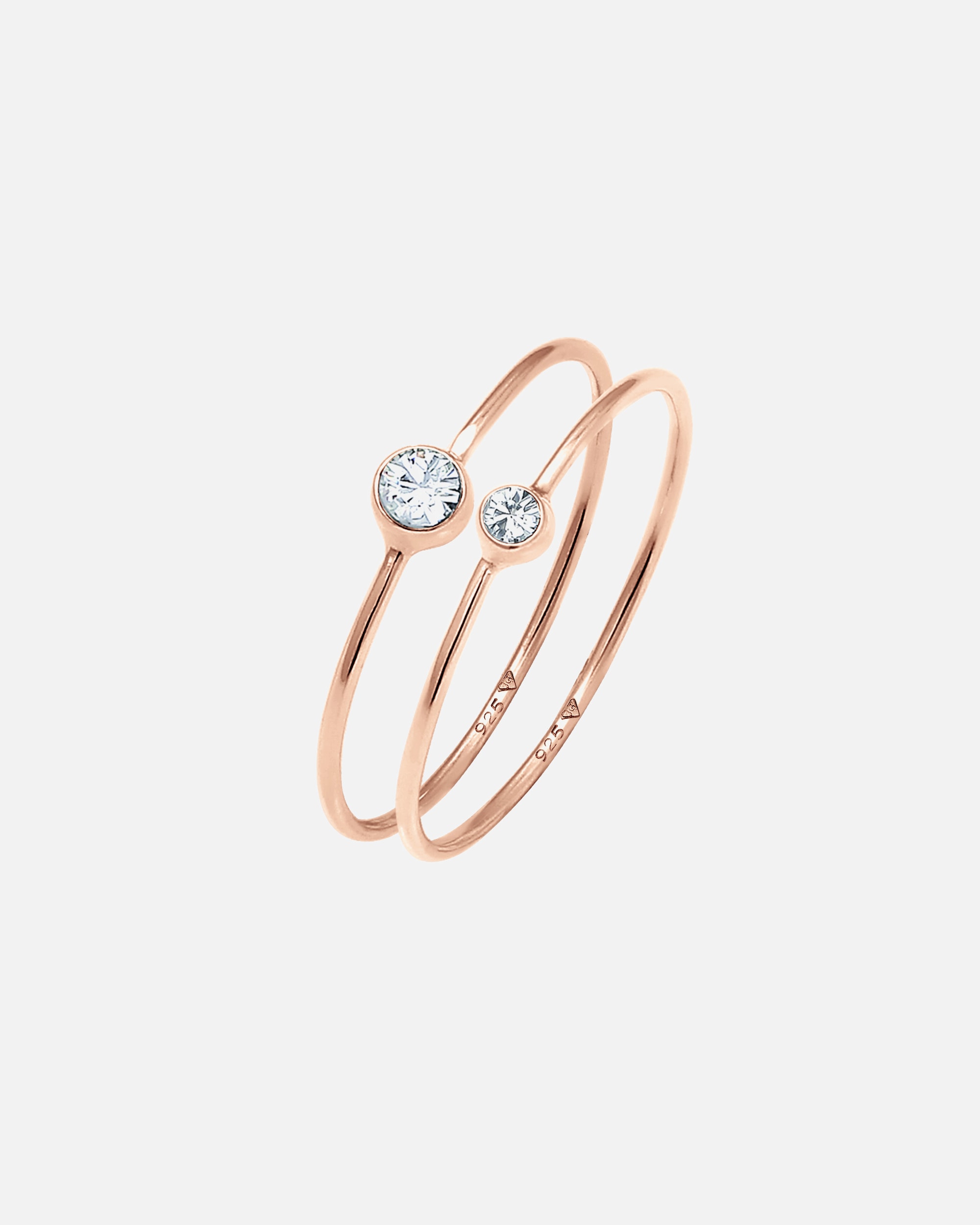 Anello di Femmina Elli Set Elegante di Base con Cristalli in Argento Sterling 925 58