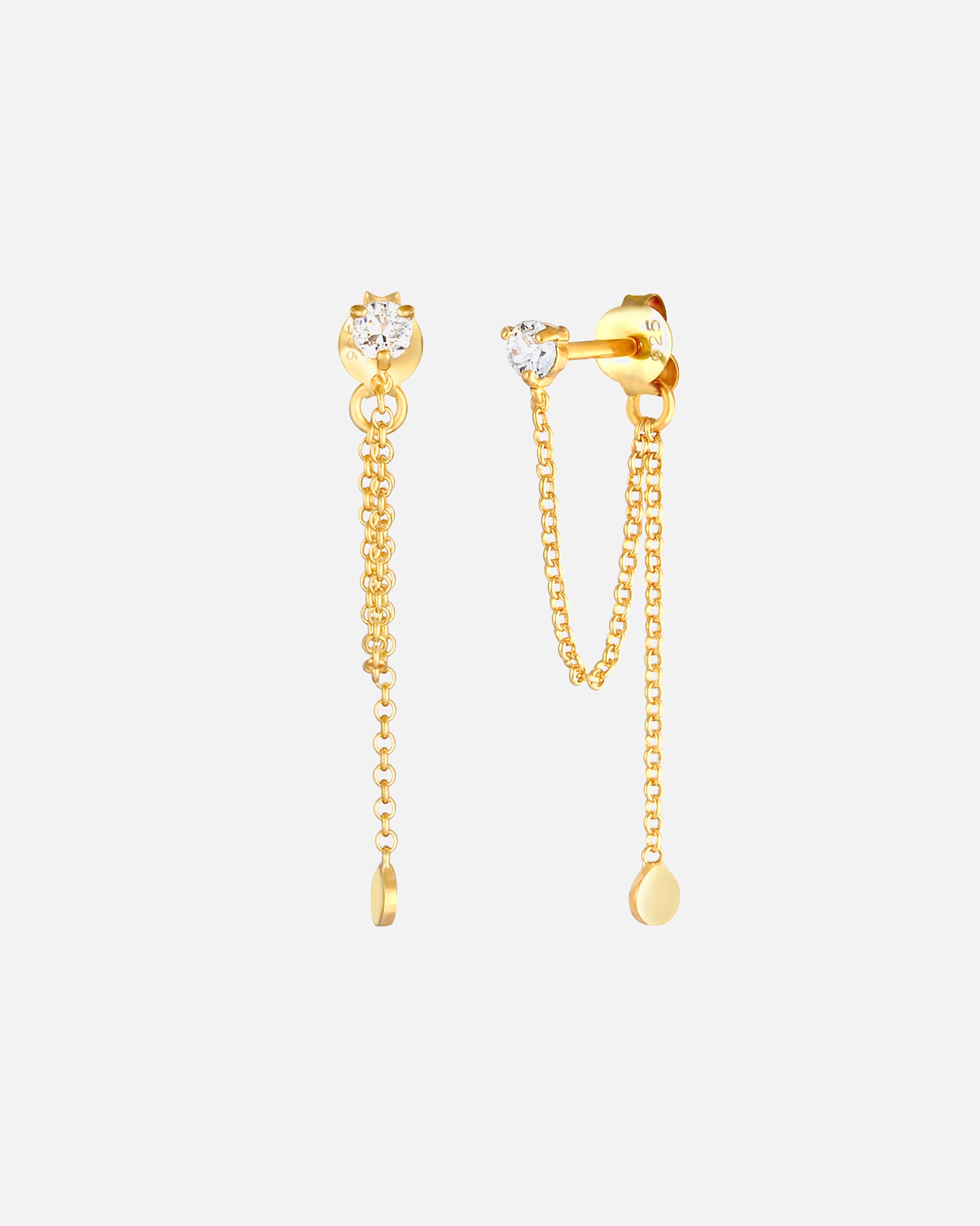 Orecchini di Femmina Elli Orecchini pendenti con catena vintage e cristalli in Argento Sterling 925 goldfarben