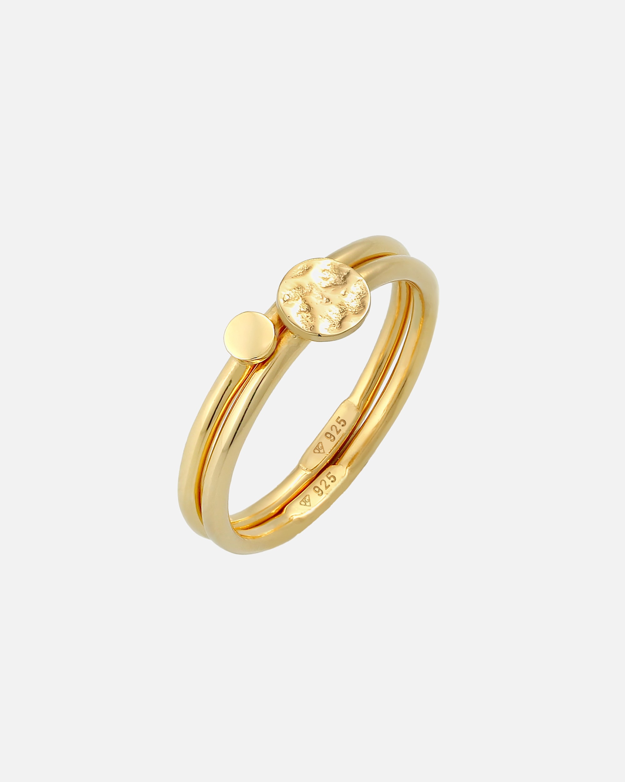 Anello di Femmina Elli Anello di impilamentos Duo Cerchio Piastrina Basic Minimal Senza Tempo in 925 Sterling Silver 52