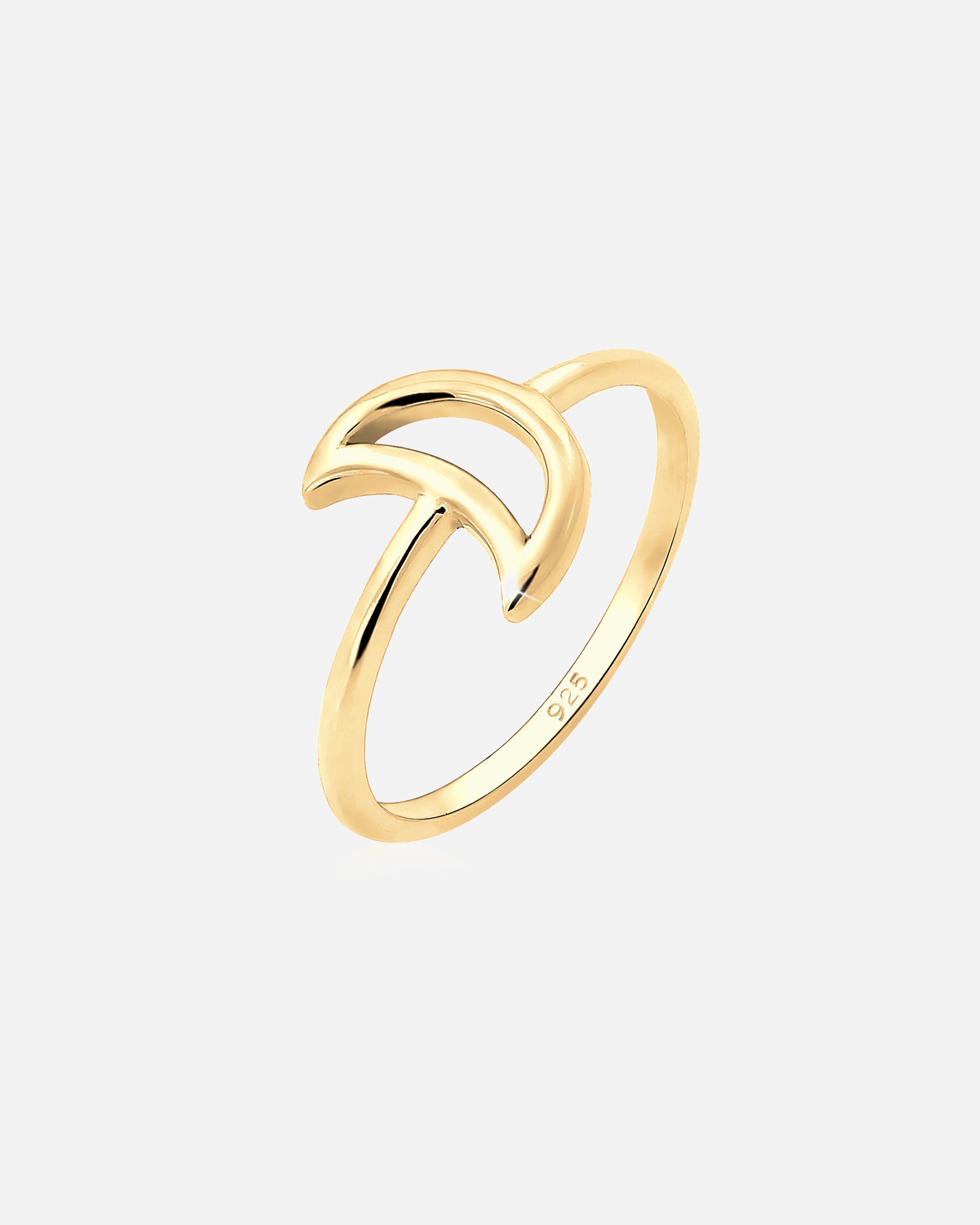 Anello di Femmina Elli motivo astrologico a mezza luna in argento sterling 925 56