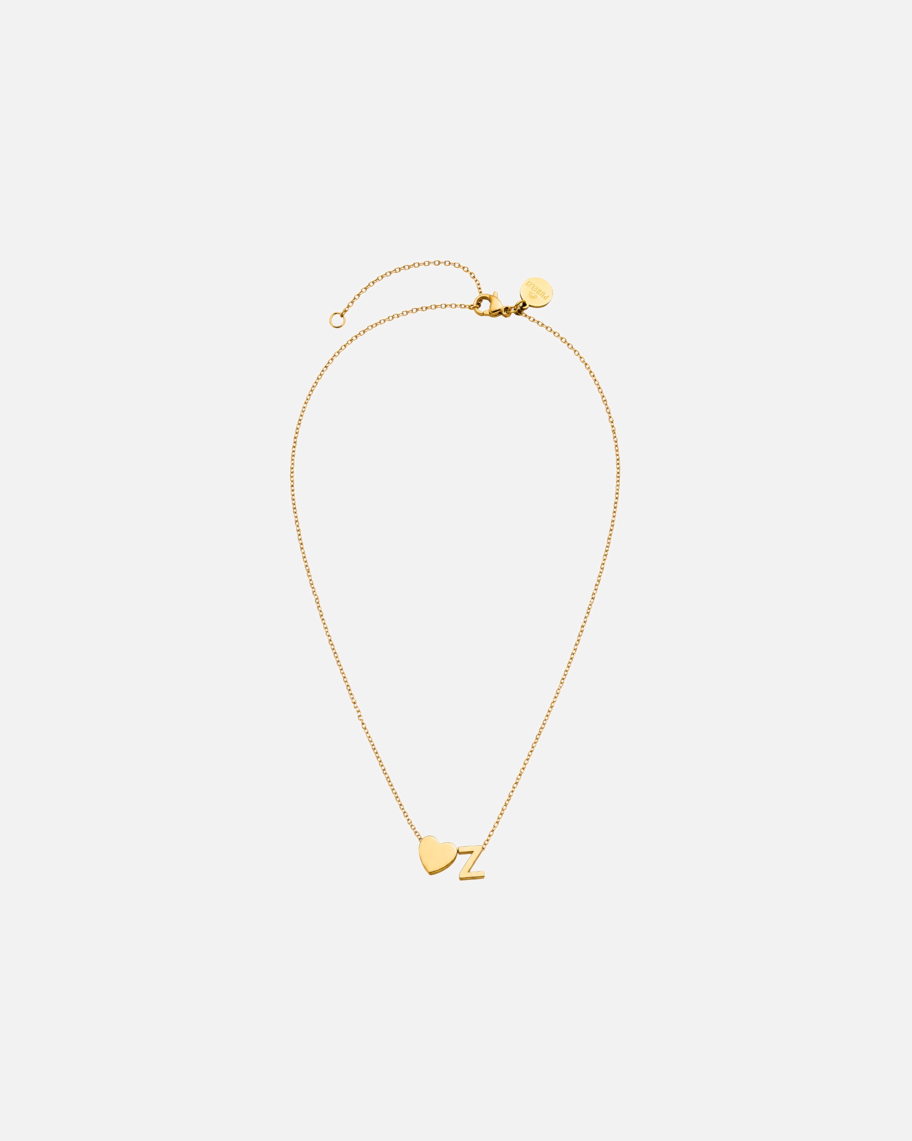Collana di Unisex Purelei Letter Heart Z Collana 100% acciaio inossidabile Argento