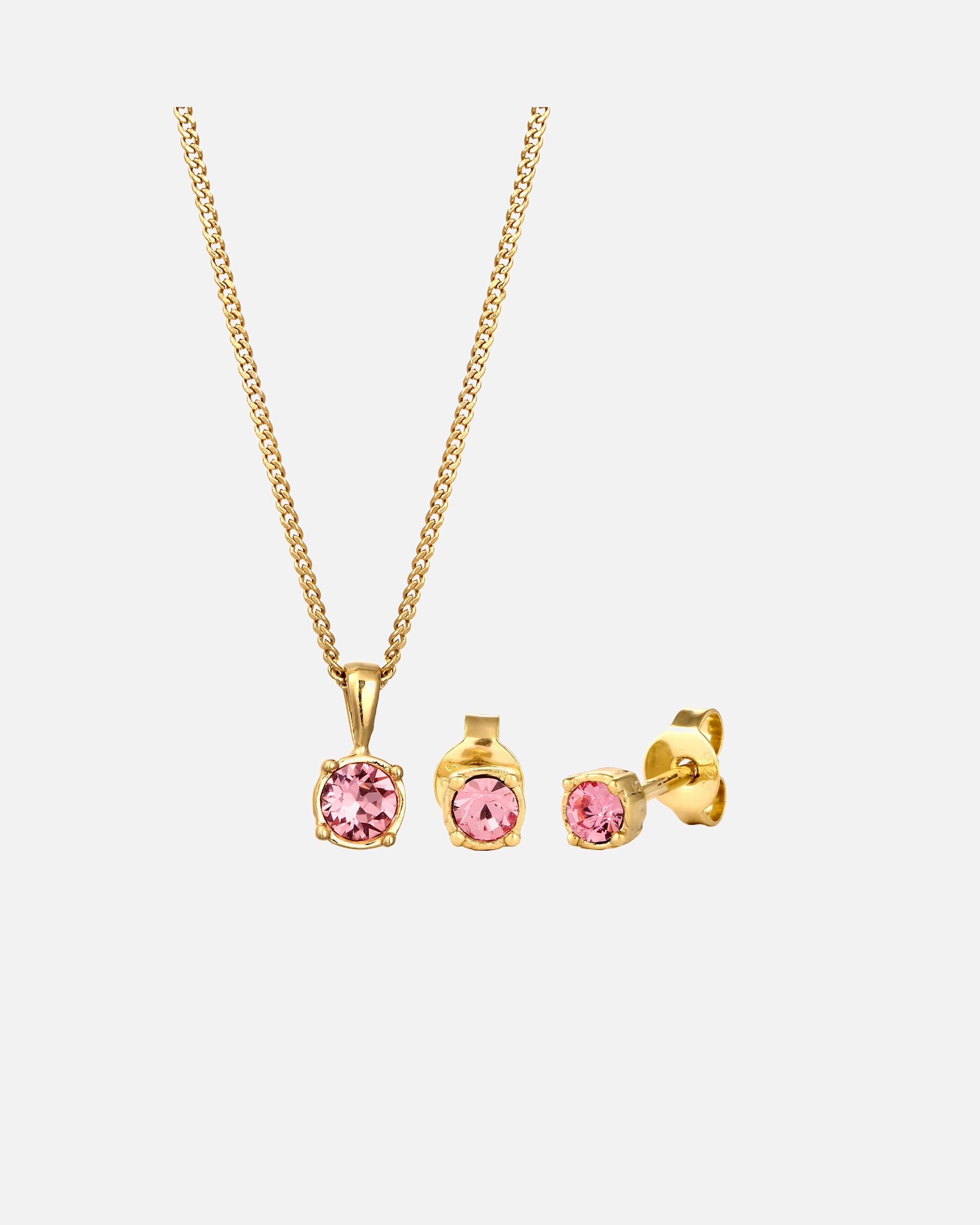 Set Gioielli di Femmina Elli Set con pietre Cristalli di vetro Rosa 925 Sterling Silver 38 cm
