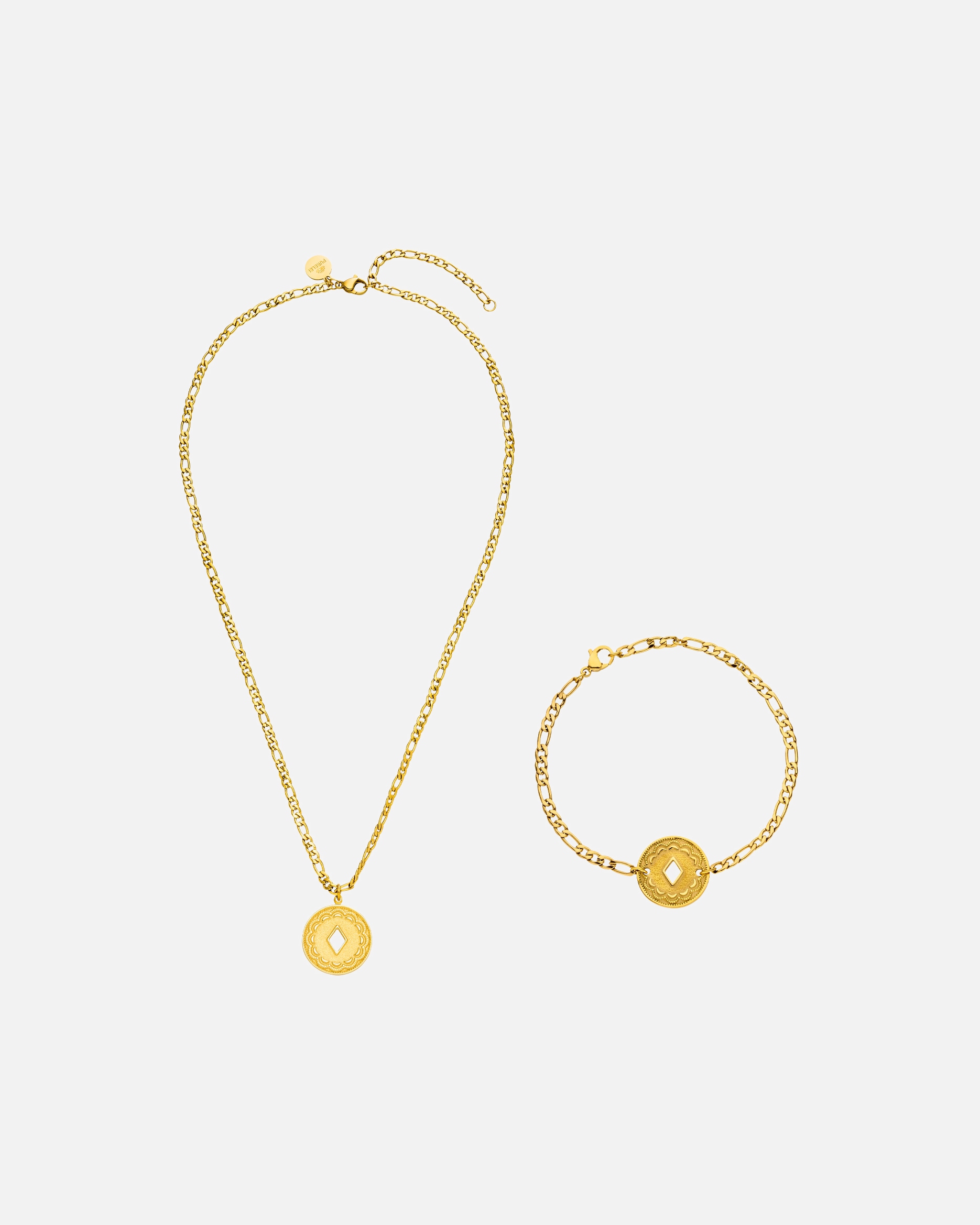Set Gioielli di Unisex Purelei Lolani Collana e orecchini 100% acciaio inossidabile Oro