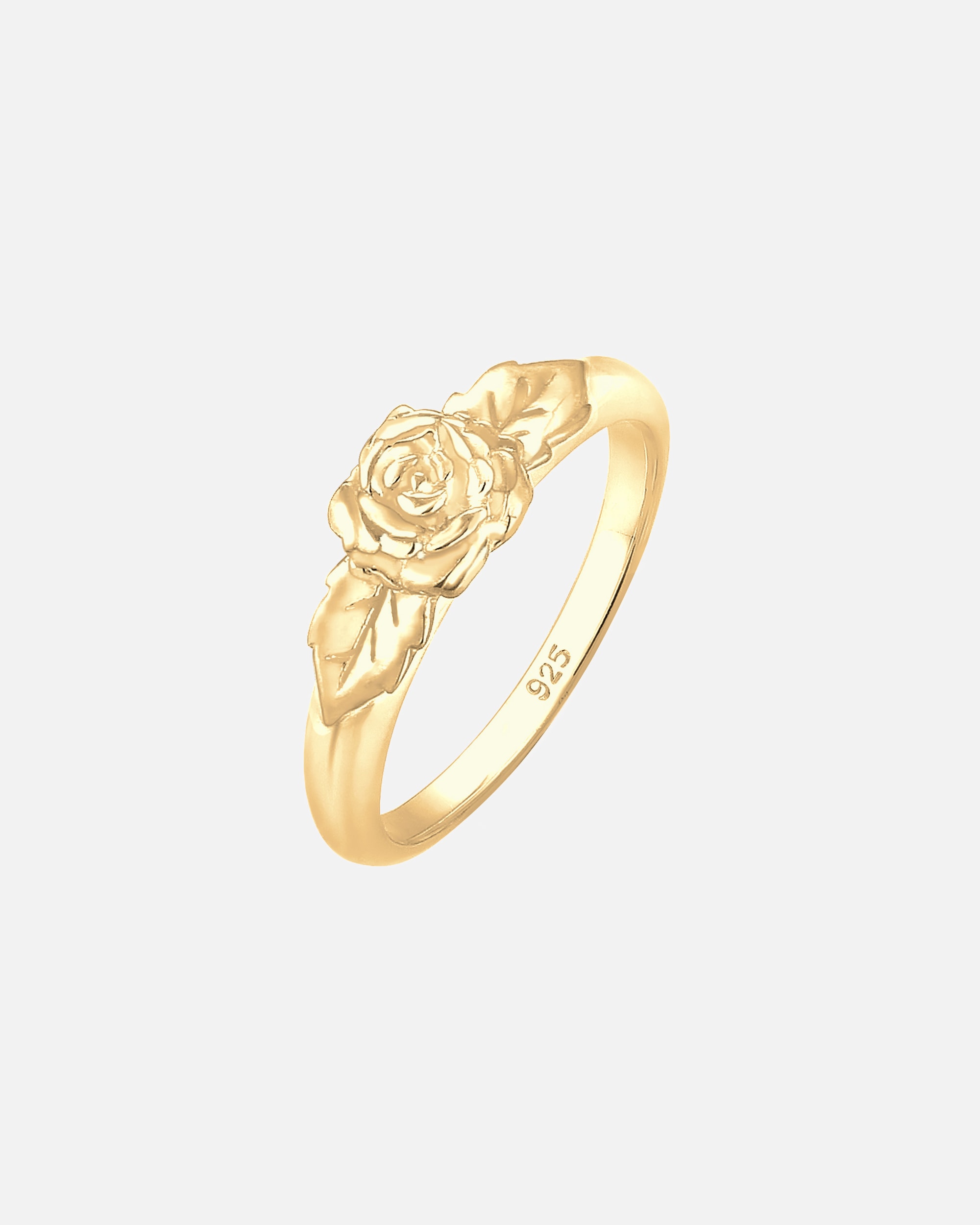 Anello di Femmina Elli Banda Rose Simbolo Fiorato Look Vintage in Argento Sterling 925 58