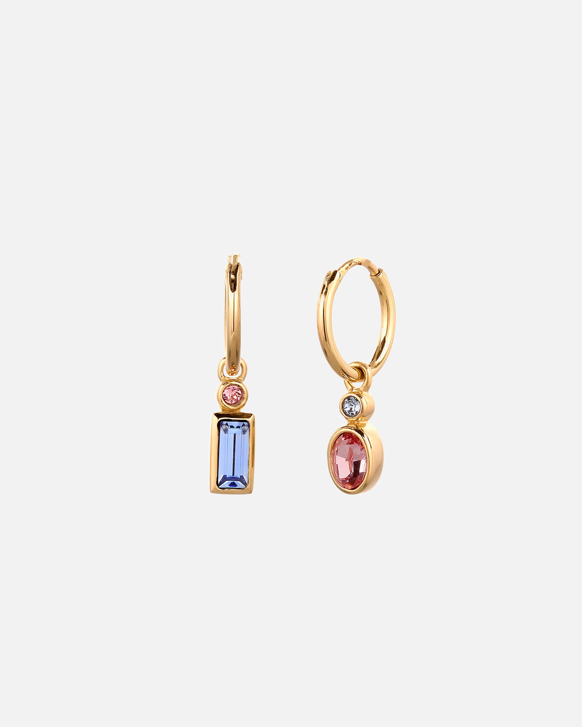 Orecchini di Femmina Elli Orecchini Creole rettangolo Cristalli Vetro Rosa Oro 925 Sterling Silver Gold-plated goldfarben