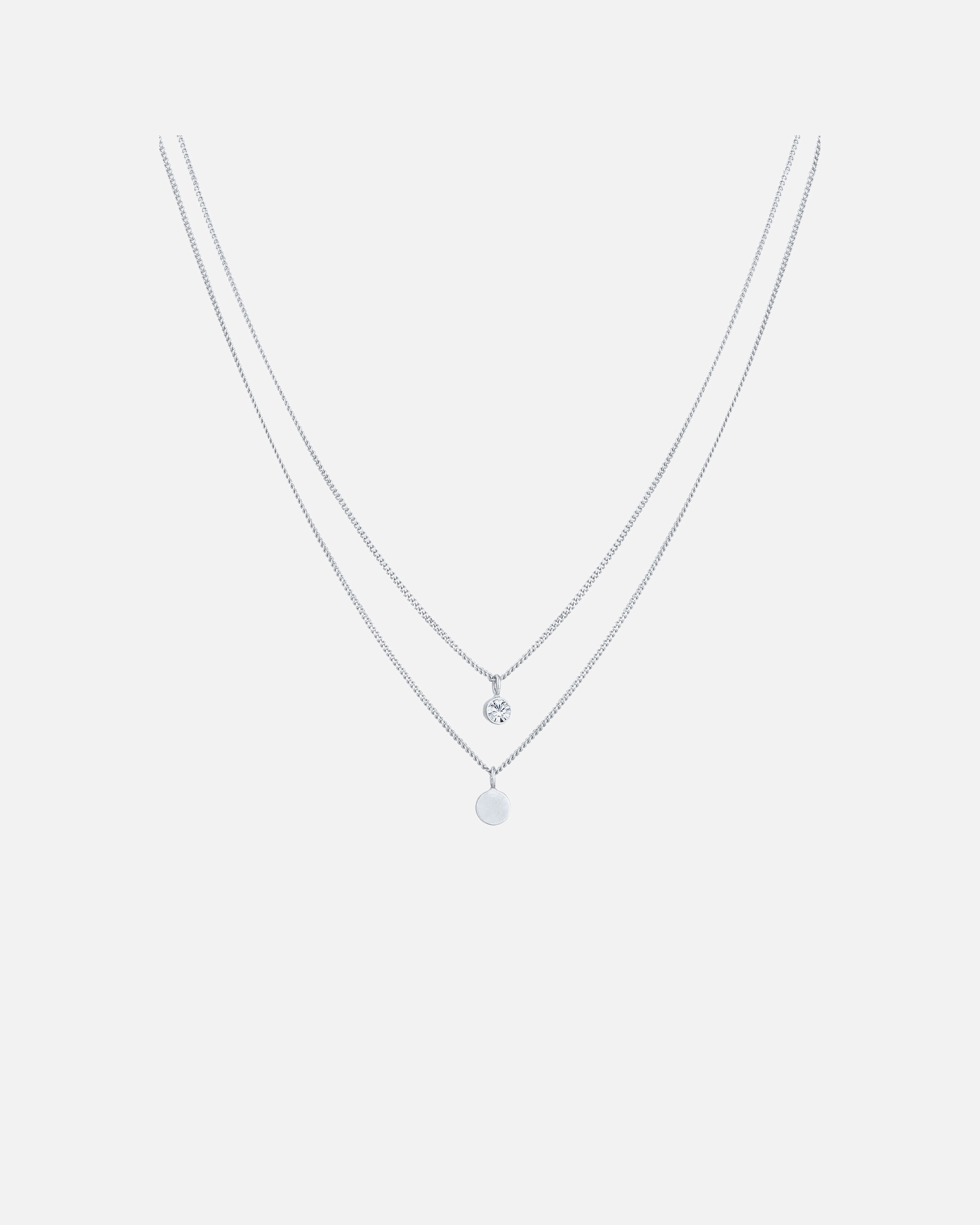 Collana di Femmina Elli Strati di base con cristallo in Argento Sterling 925 40
