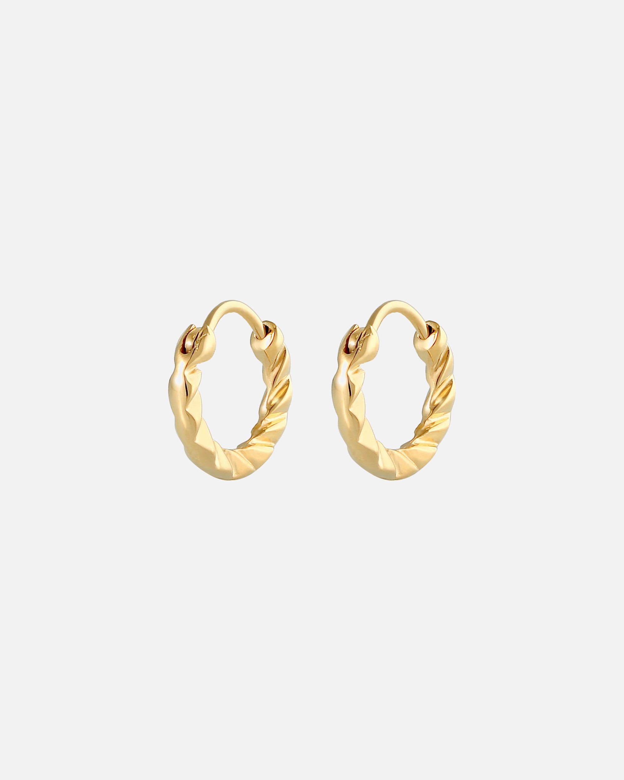 Orecchini a Cerchio di Femmina Elli Mini Creoles strutturato Basic in argento sterling 925 goldfarben