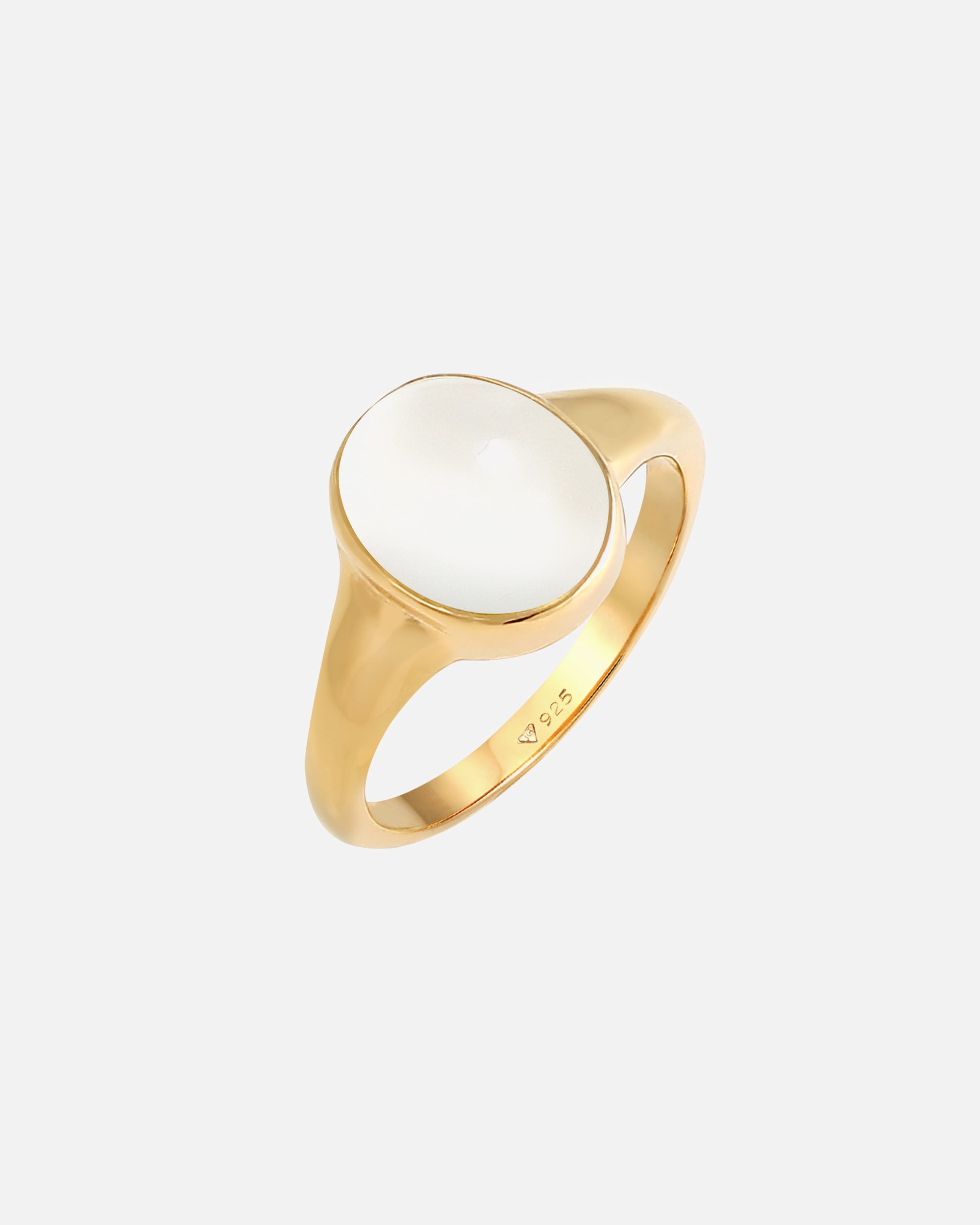 Anello di Femmina Elli Sigillo con Pietra di Luna in Argento Sterling 925 Placcato Oro 54