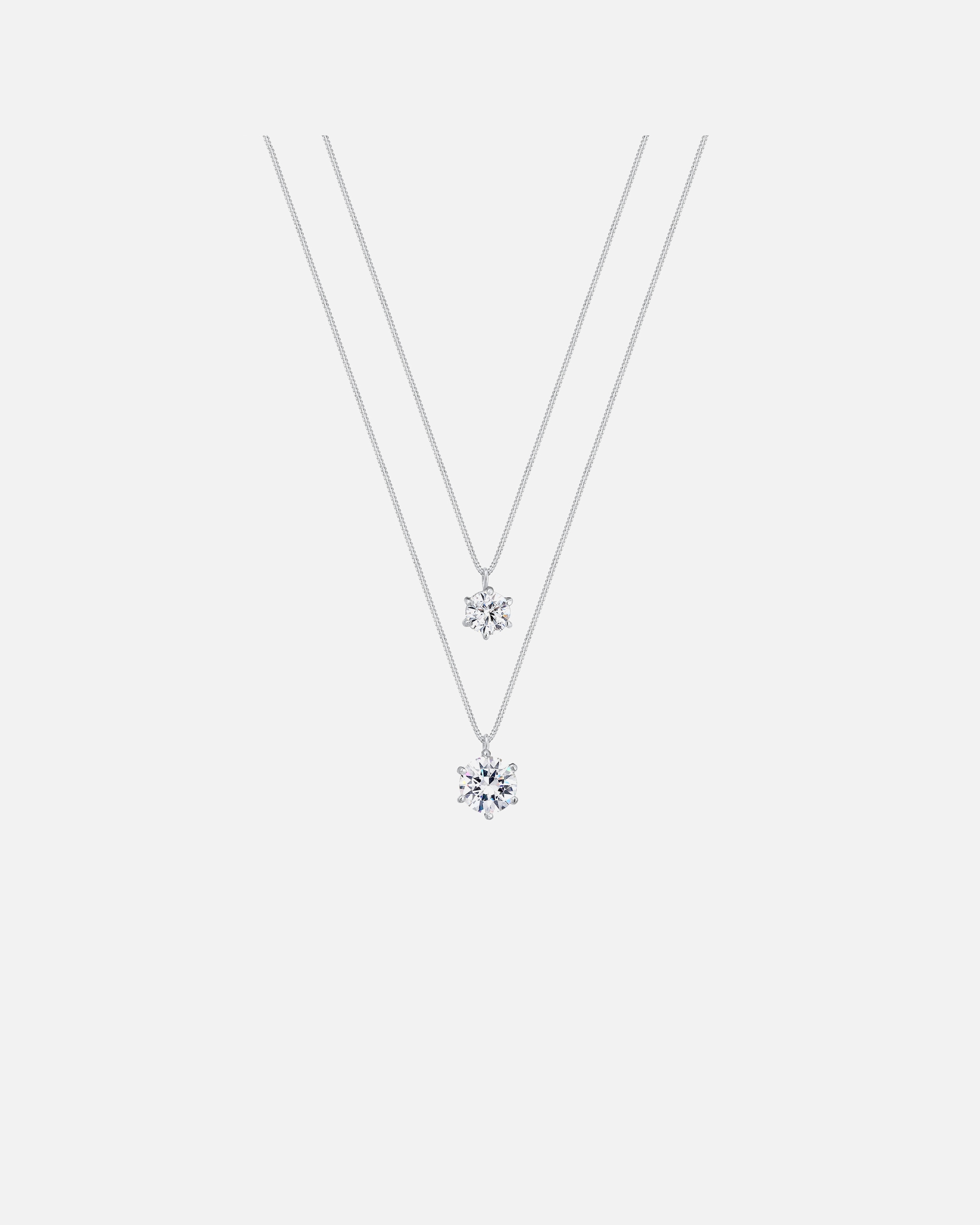 Collana di Femmina Elli Corazza Solitario di Base Strati Look Tendenza con Cristalli in argento sterling 925 45