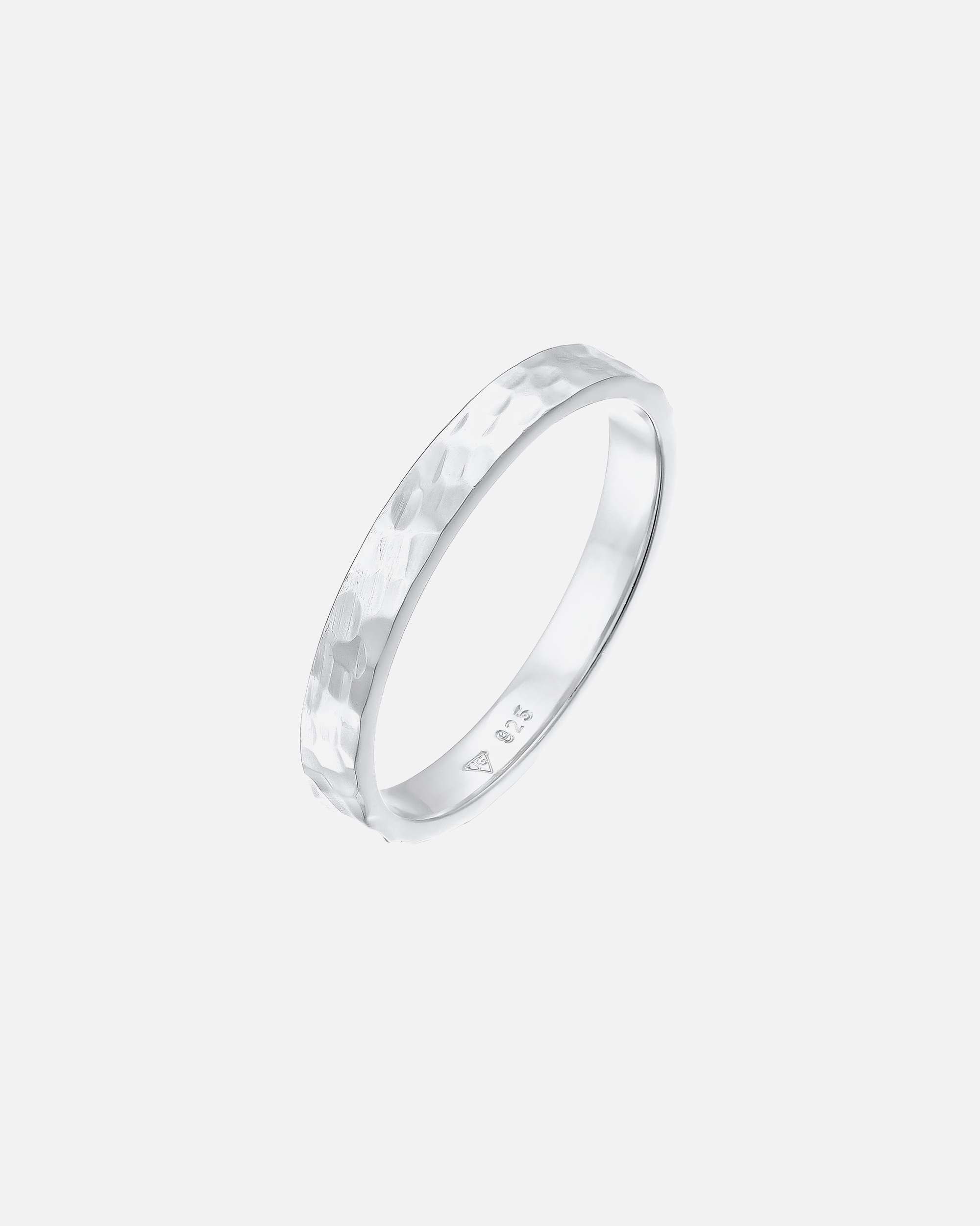 Anello di Femmina Elli Promessa di base del mignolo martellato in argento sterling 925 48
