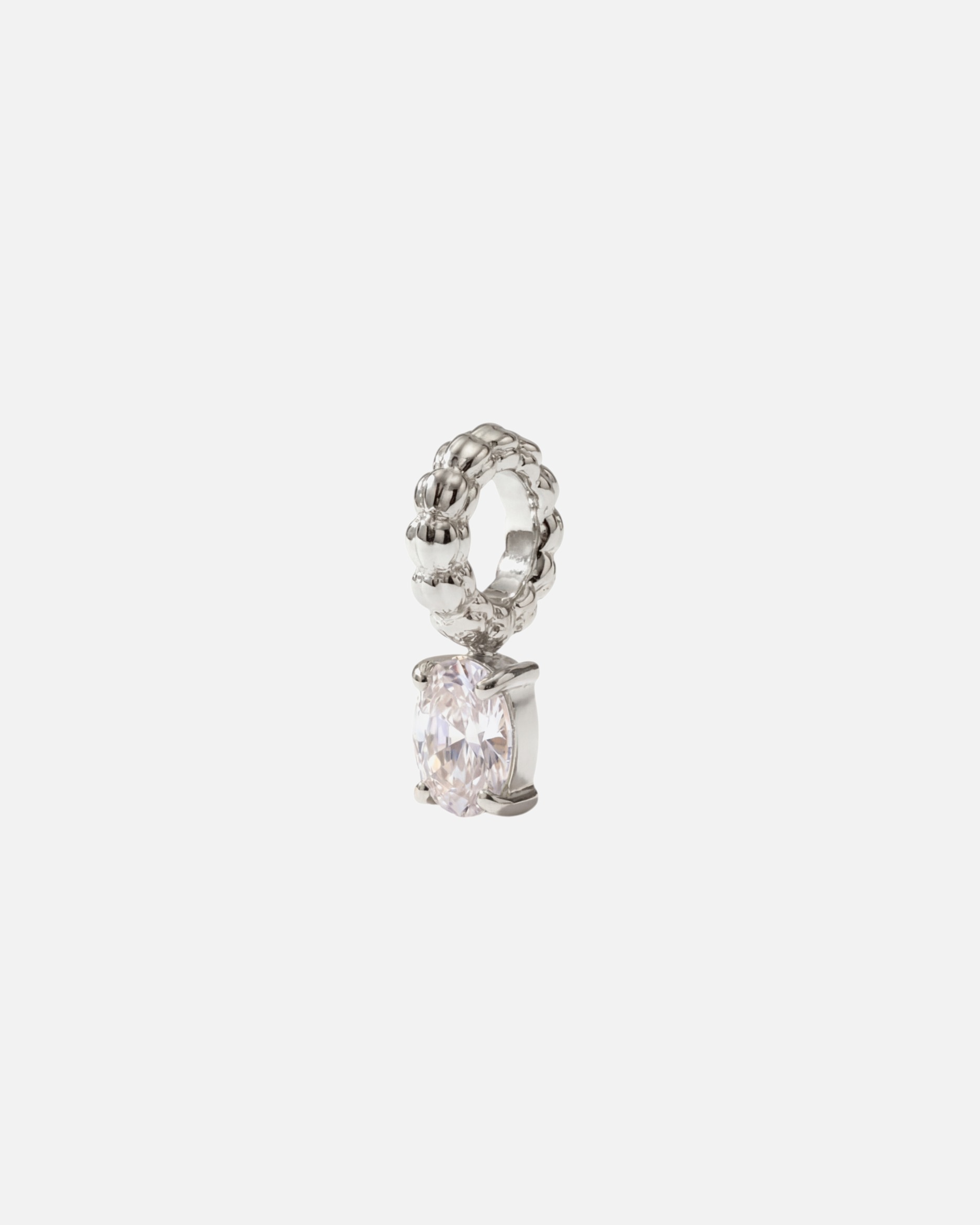 Pendente di Unisex Purelei Pietra portafortuna LEI Aprile Cristallo di roccia Ciondolo 100% acciaio inossidabile Argento