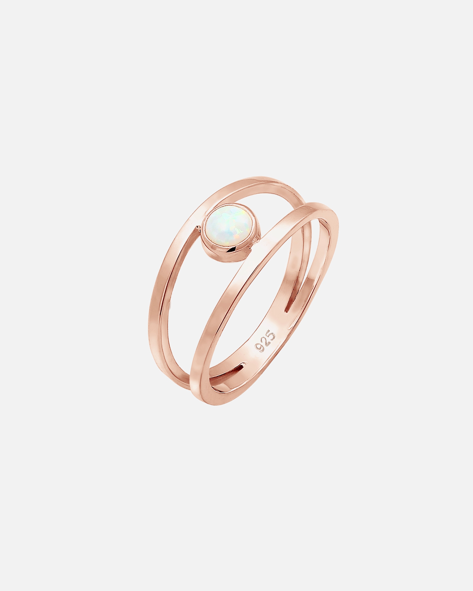Anello di Femmina Elli Opale Sintetico a Doppio Petto in Argento Sterling 925 56