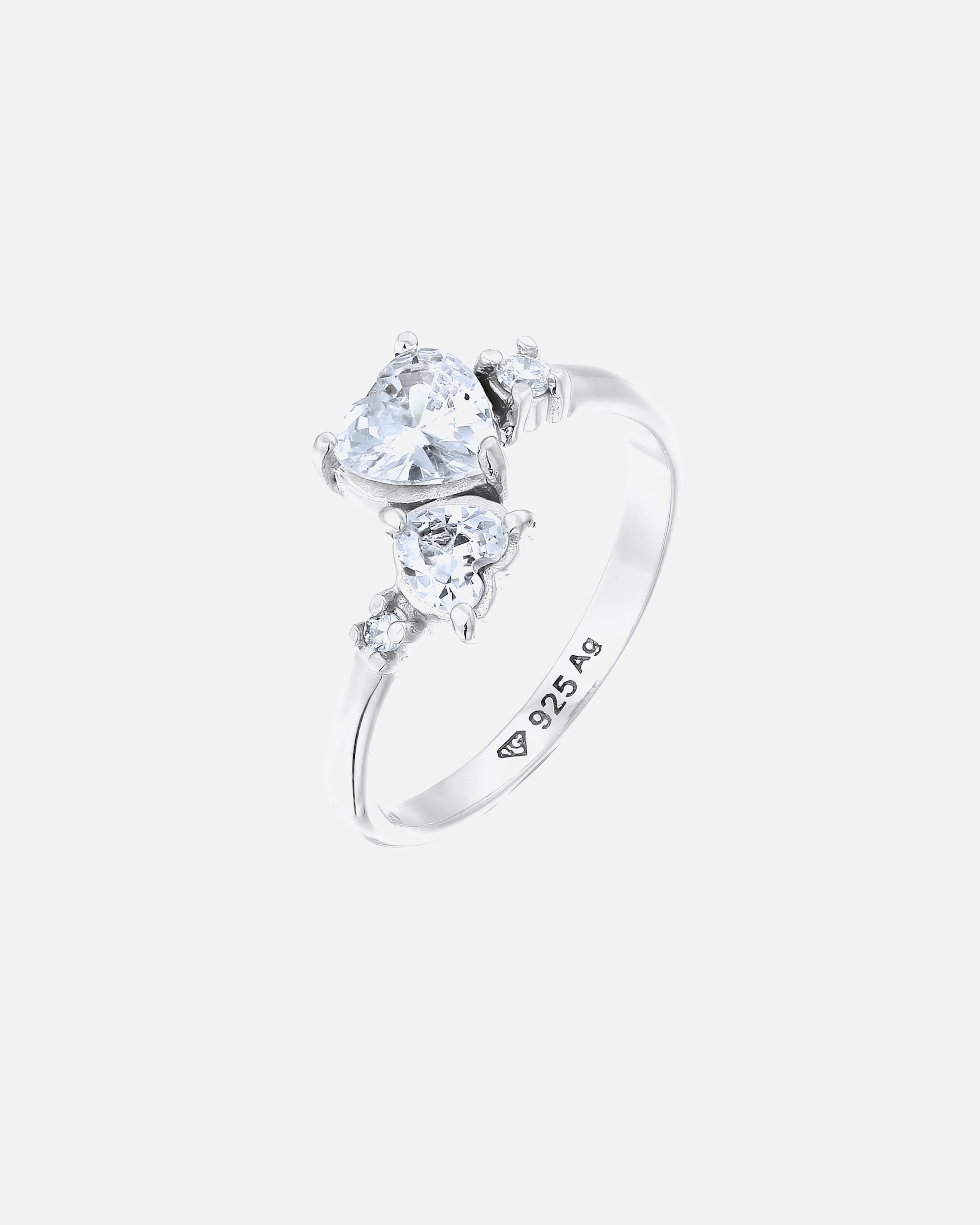 Anello di Femmina Elli Anello Cuore Zirconia Bianco 925 Sterling Silver 56