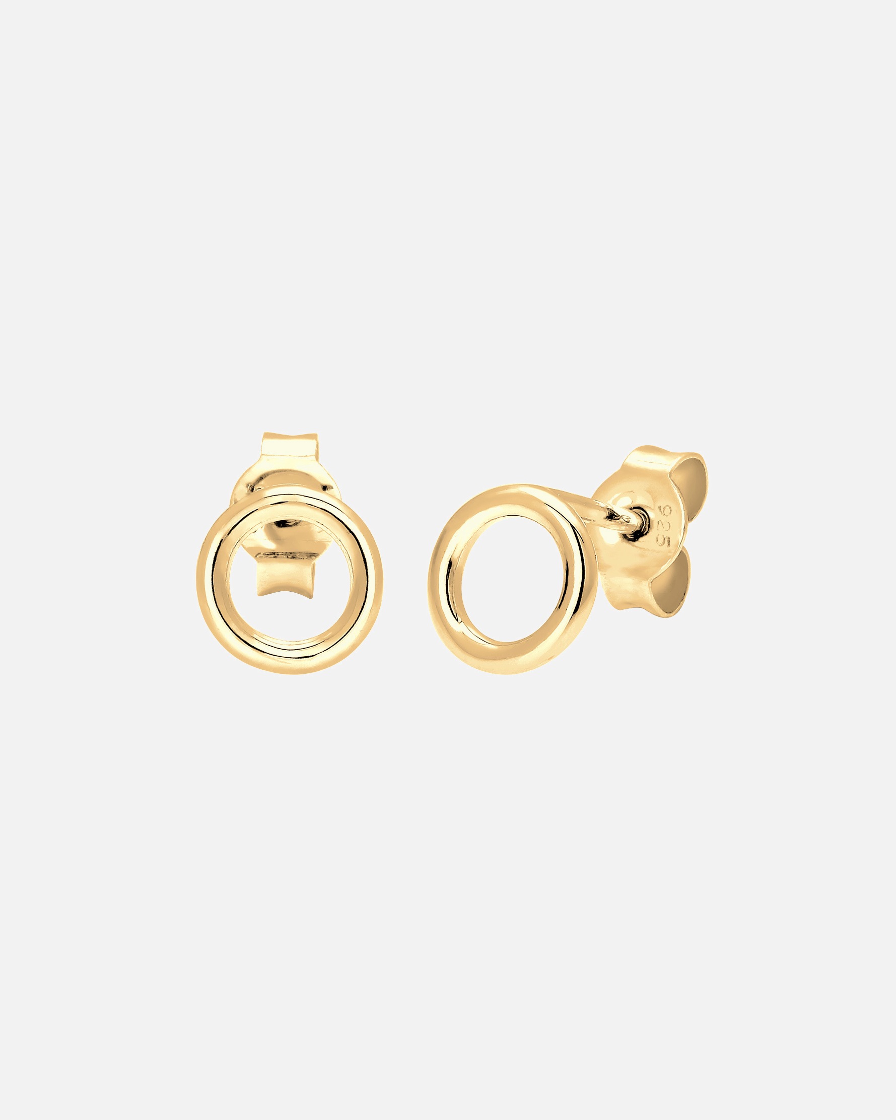 Orecchini di Femmina Elli Orecchini a Perno Cerchio Geo Minimale di Base in Argento Sterling 925 goldfarben
